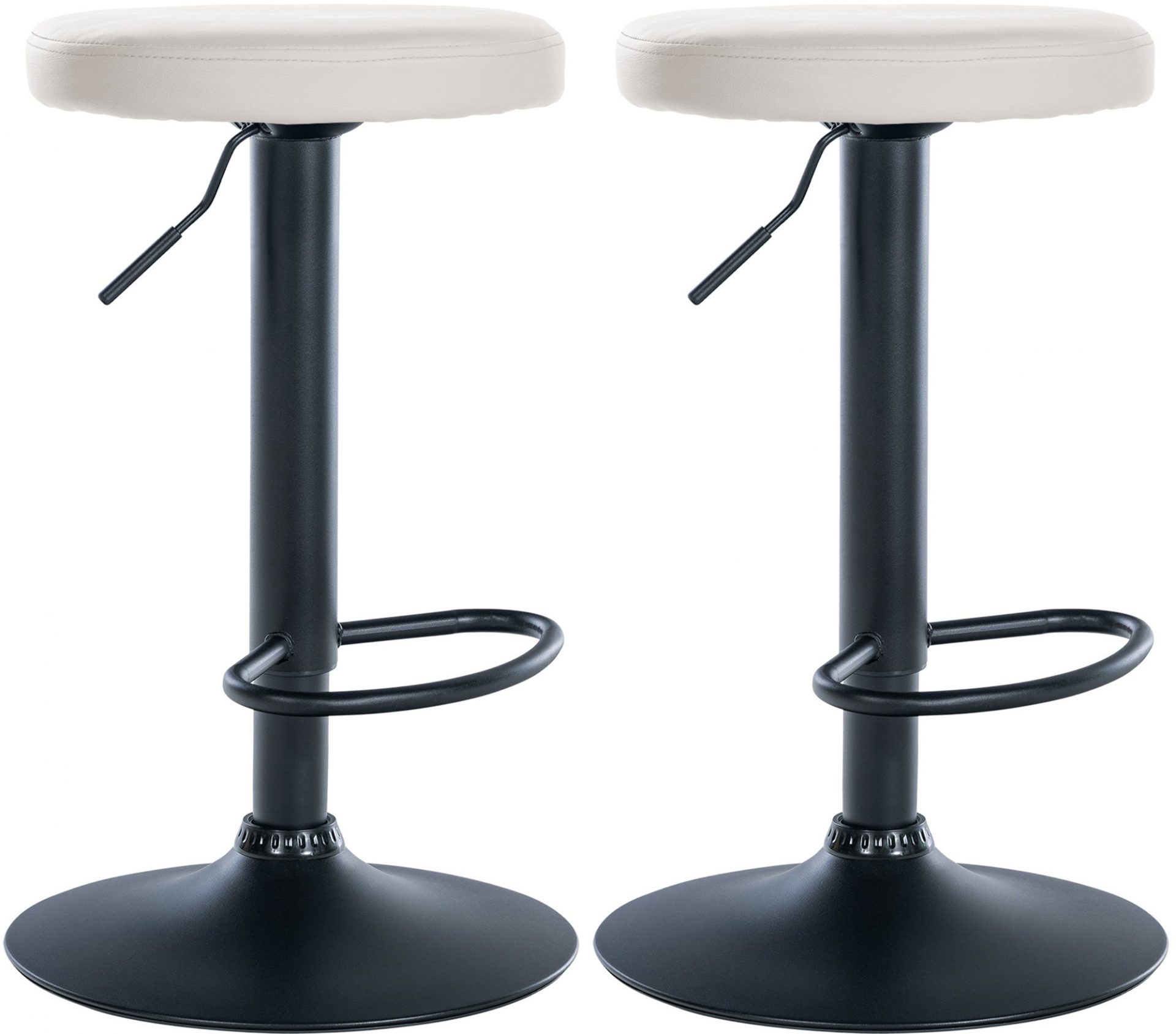 2er Set Barhocker Ponte Kunstleder schwarz, weiß