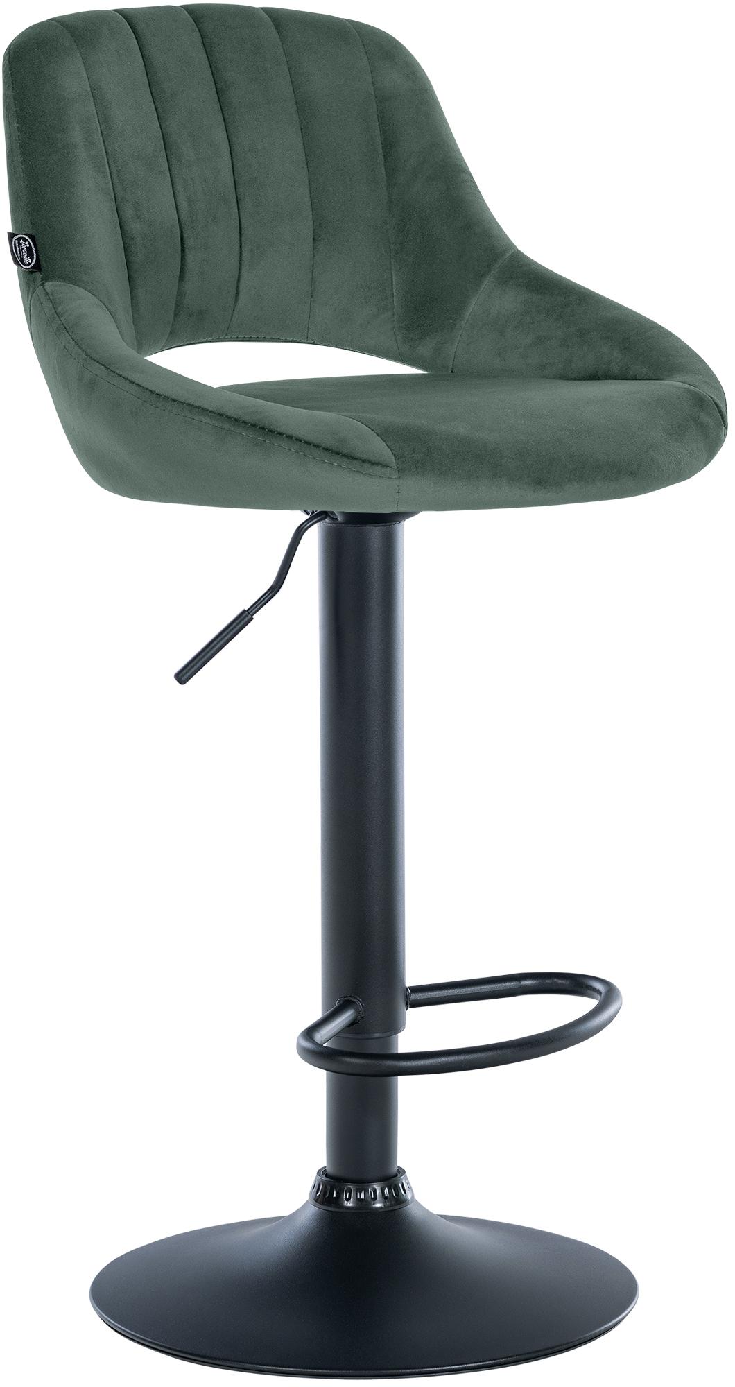 Barhocker Milet Samt schwarz, grün
