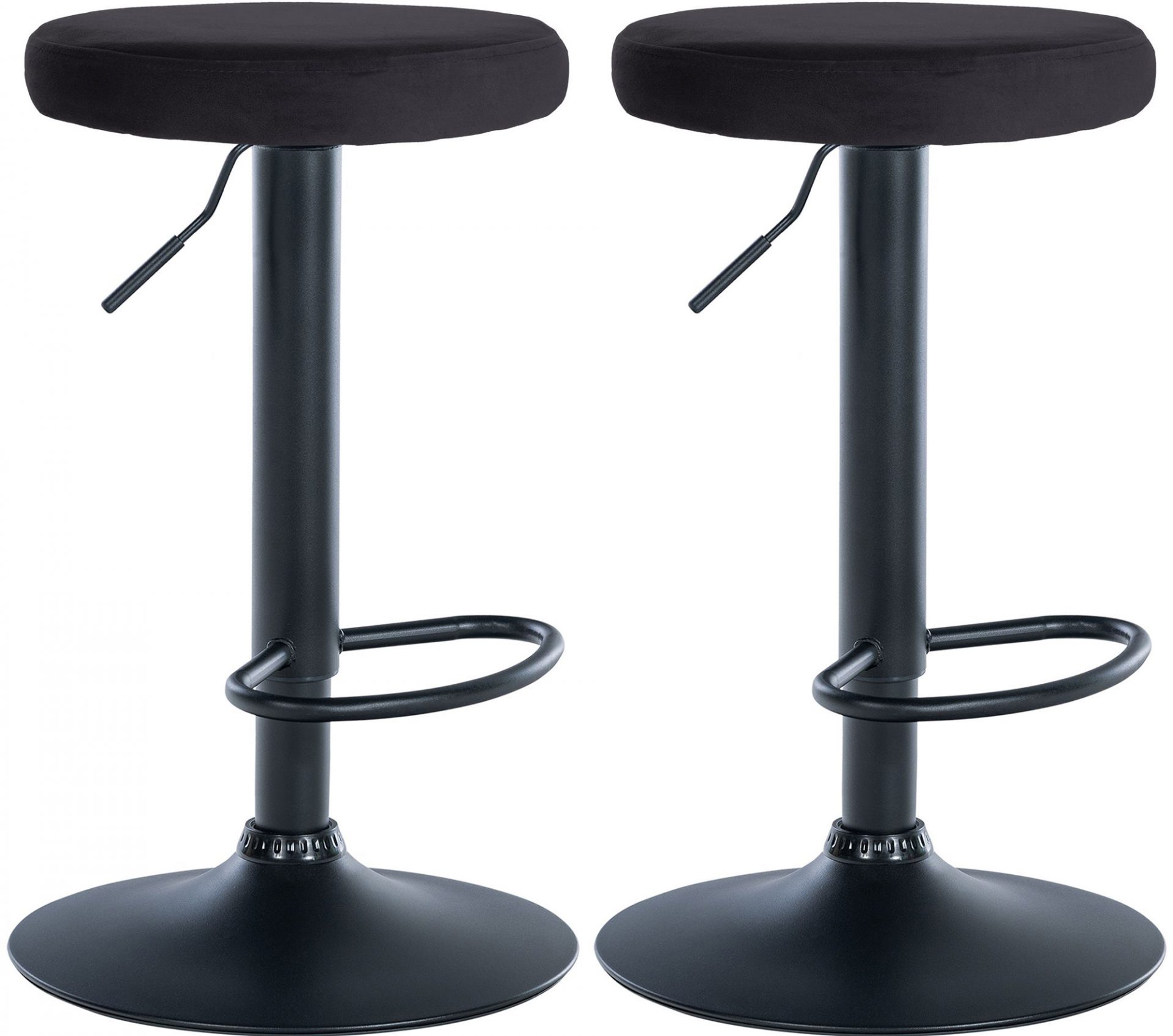 2er Set Barhocker Ponte Samt schwarz, schwarz