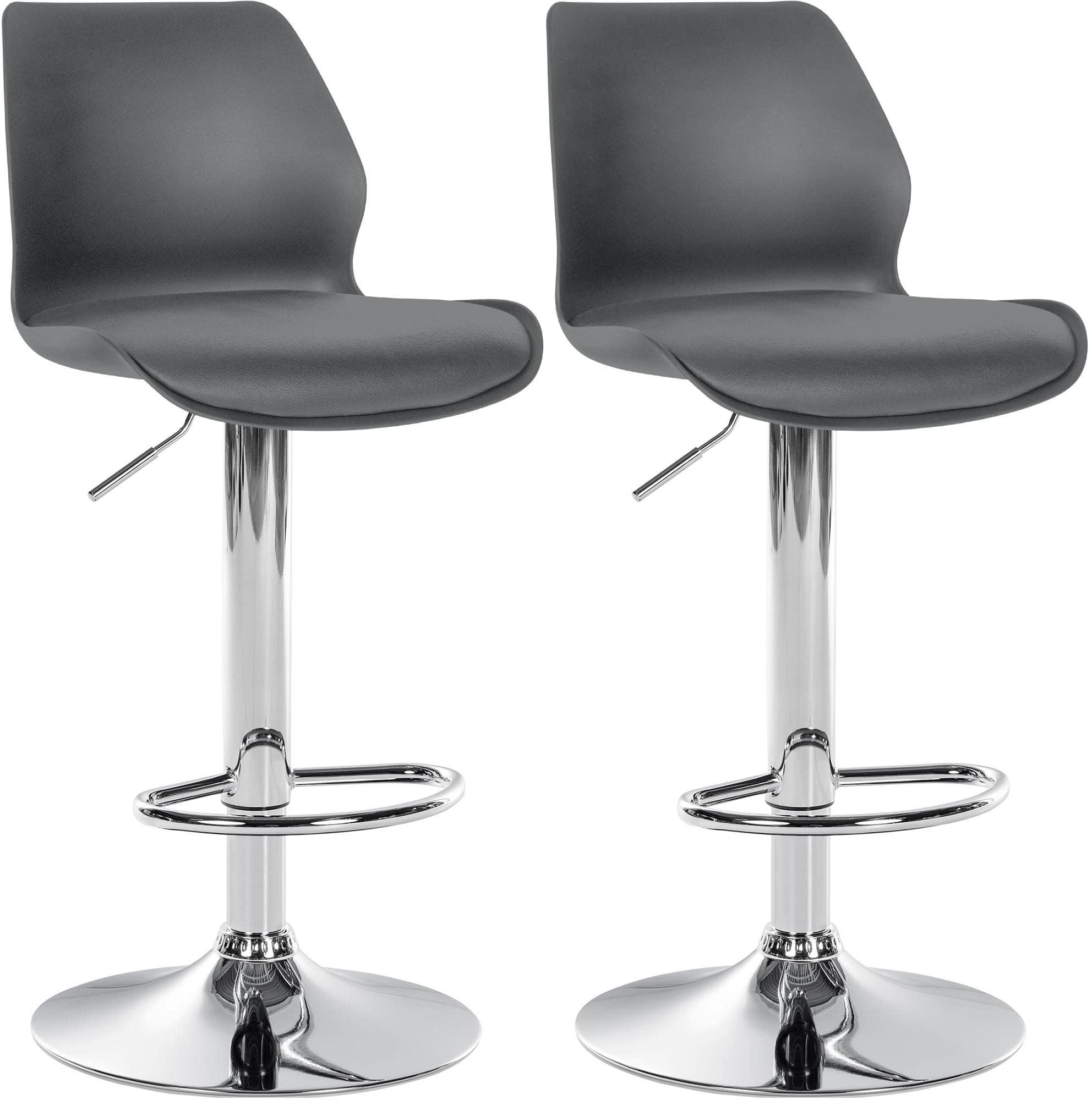 2er Set Barhocker Gilbert Kunststoff, grau