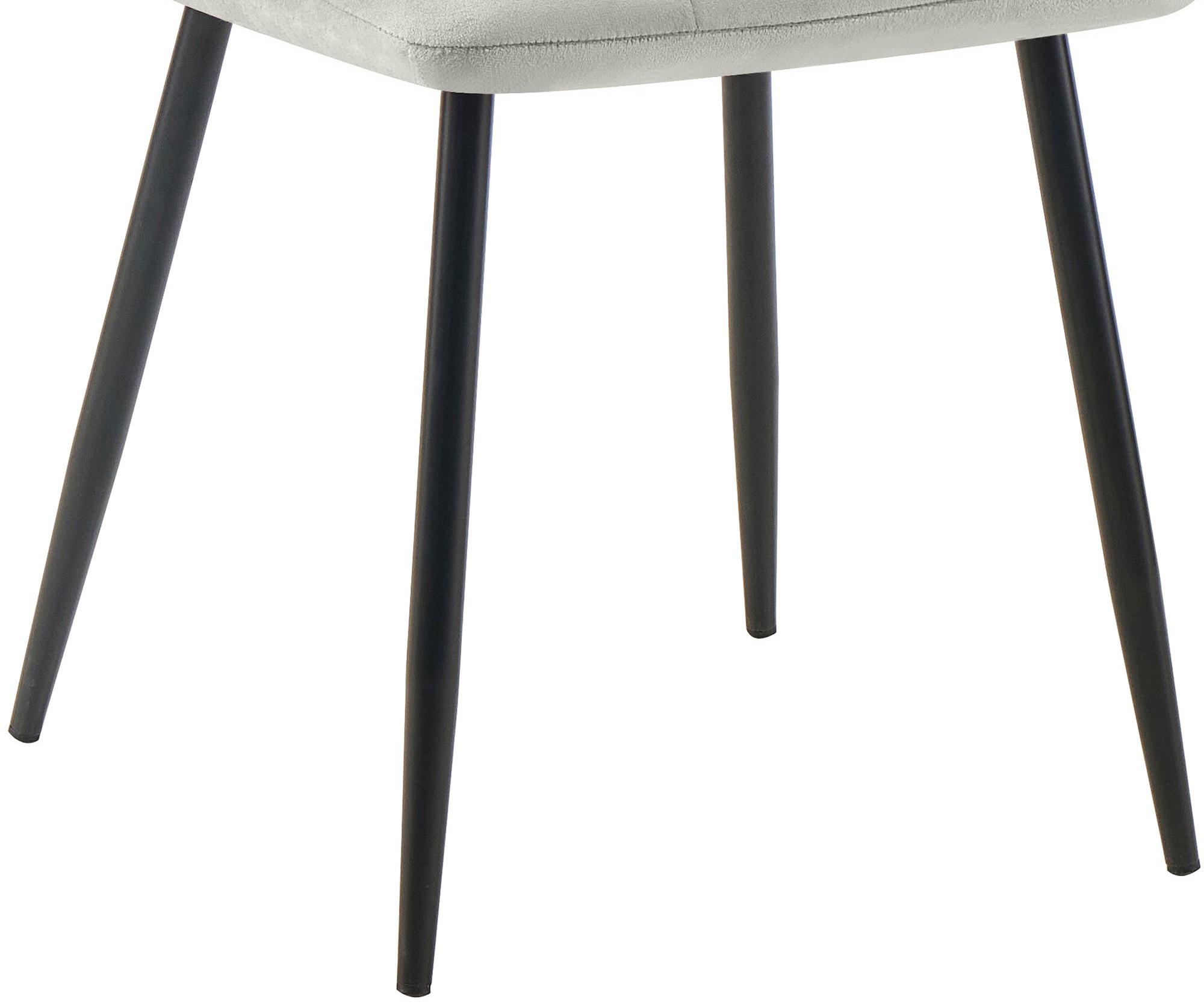 2er Set Esszimmerstuhl Tilde Samt, grau