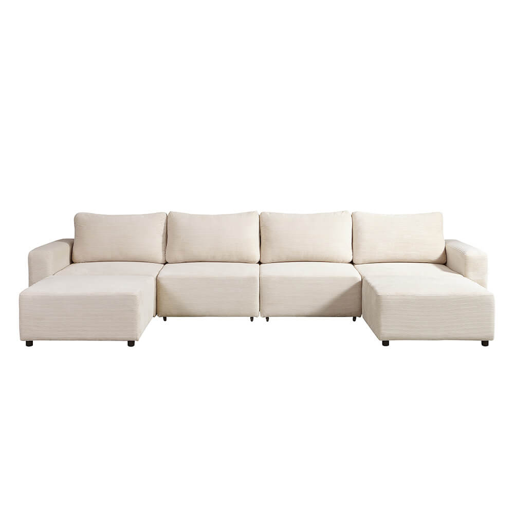 Modulares Schlafsofa Beige - 380 x 168 cm