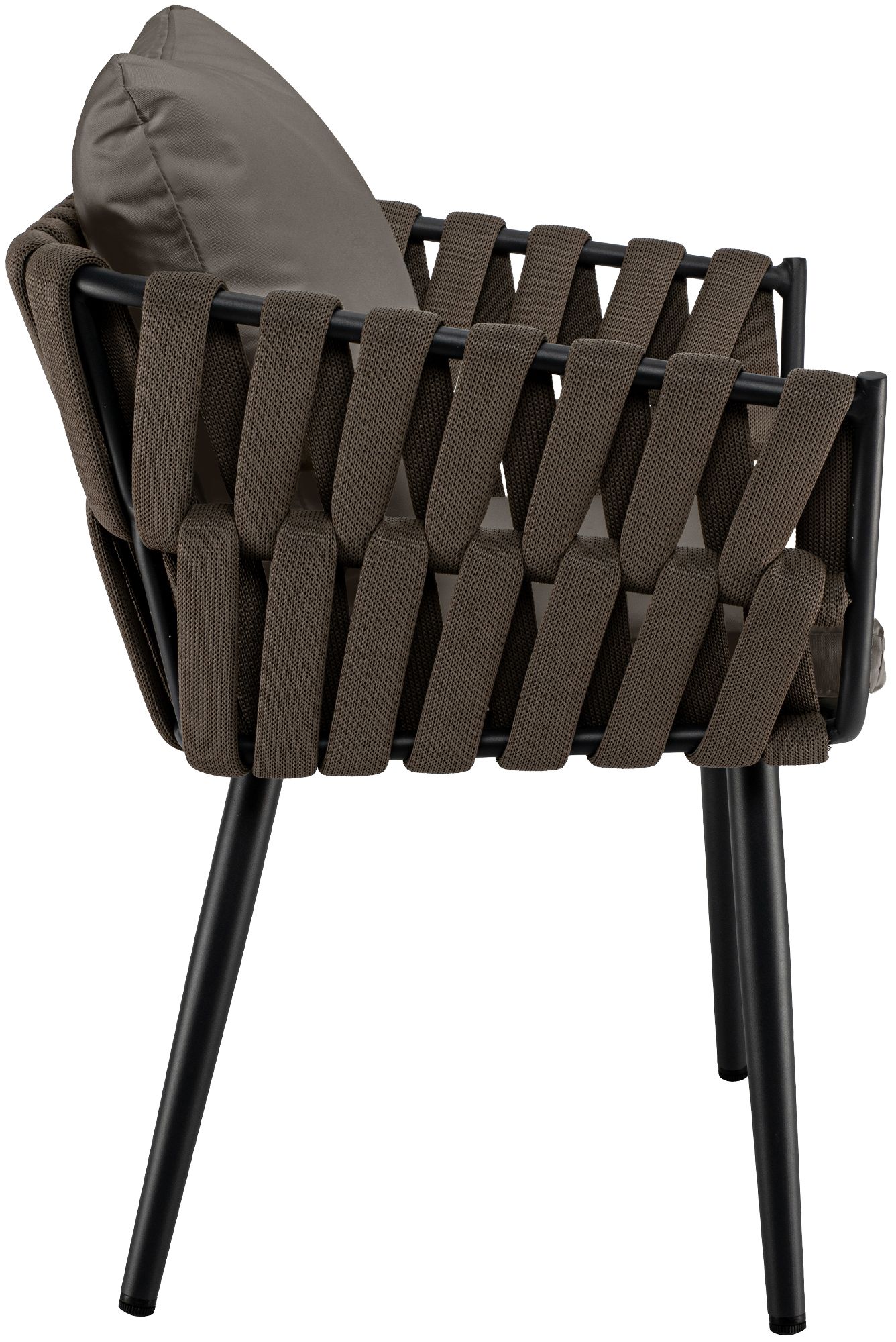 Gartenstuhl Lombardia Taupe mit Sitzkissen, grau