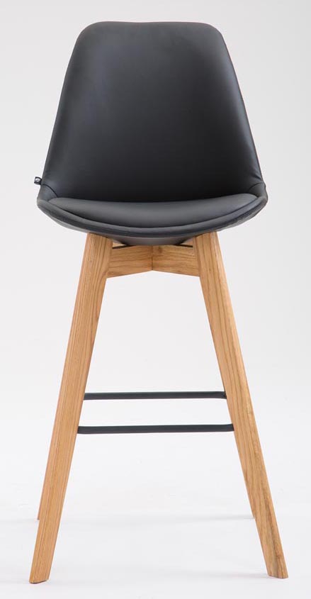2er Set Barhocker Metz Kunstleder natura, schwarz