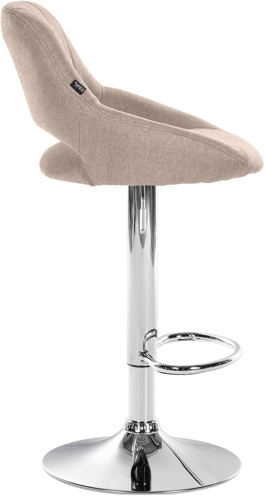Barhocker Milet Stoff chrom, taupe