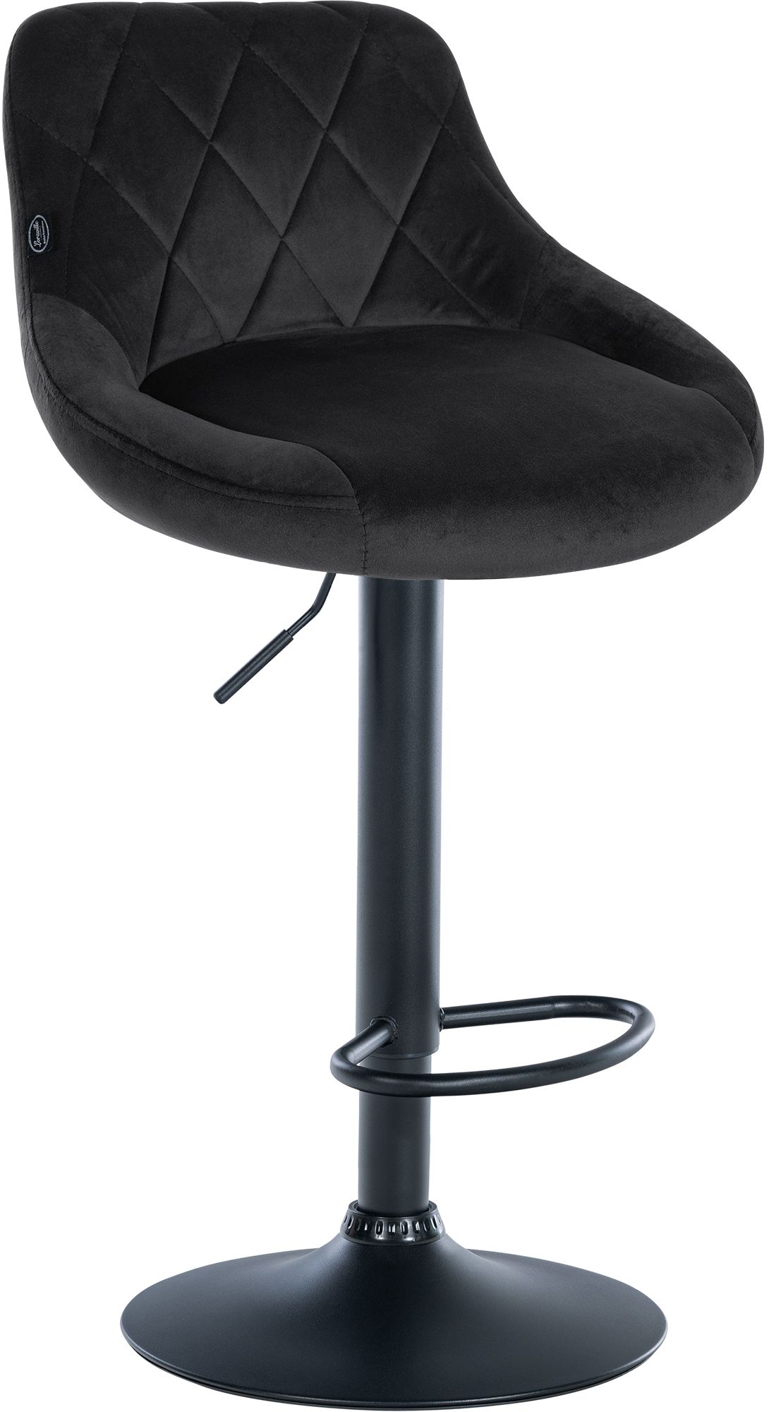 2er Set Barhocker Lazio Samt schwarz, schwarz