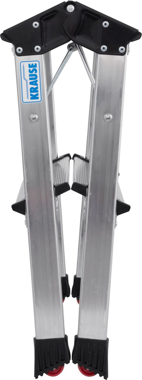 MONTO Doppel-Klapptritt Rolly, Aluminium Natur, 2x2 Stufen
