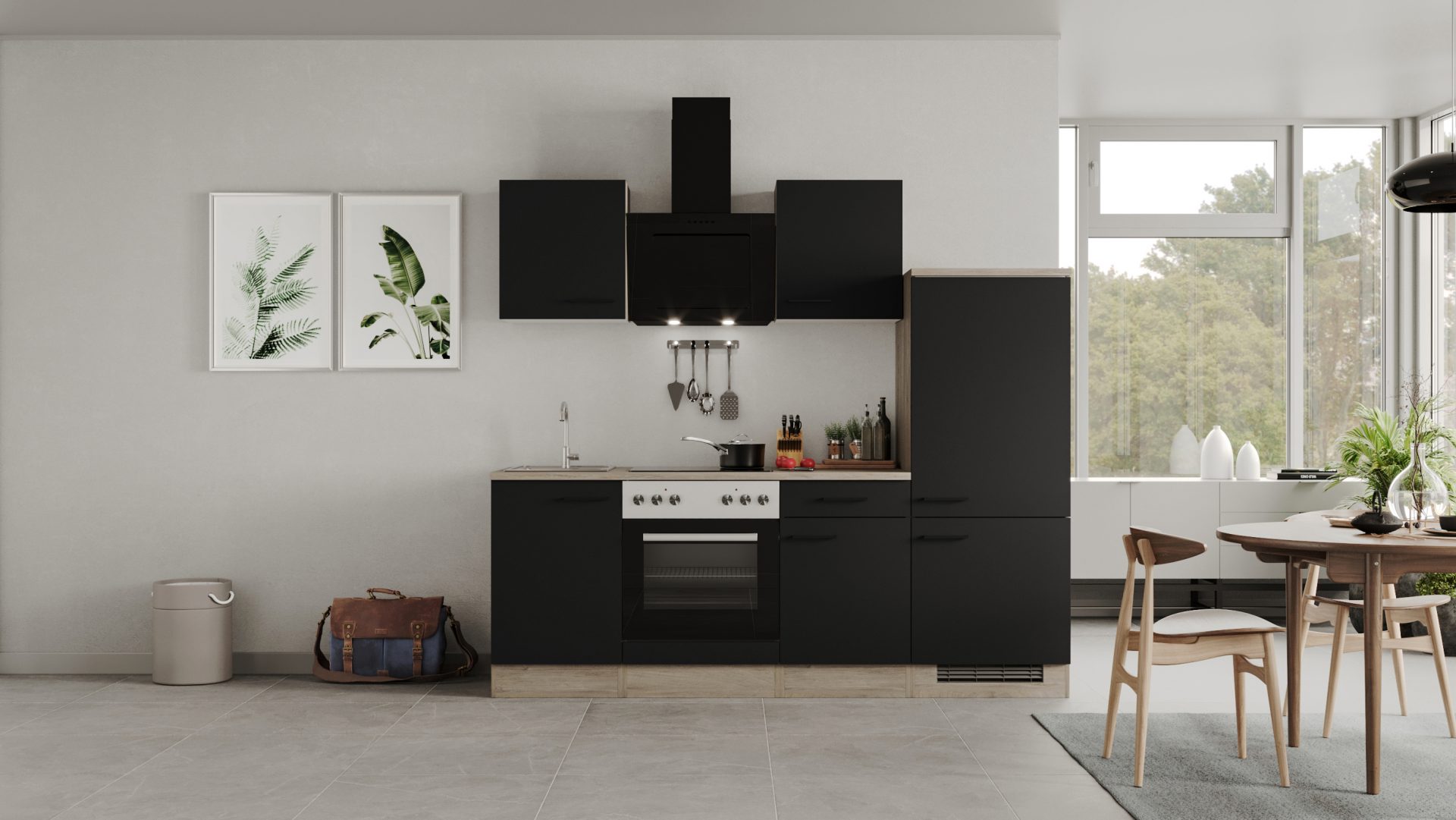 Küchenzeile Capri 220 cm mit E-Geräten
