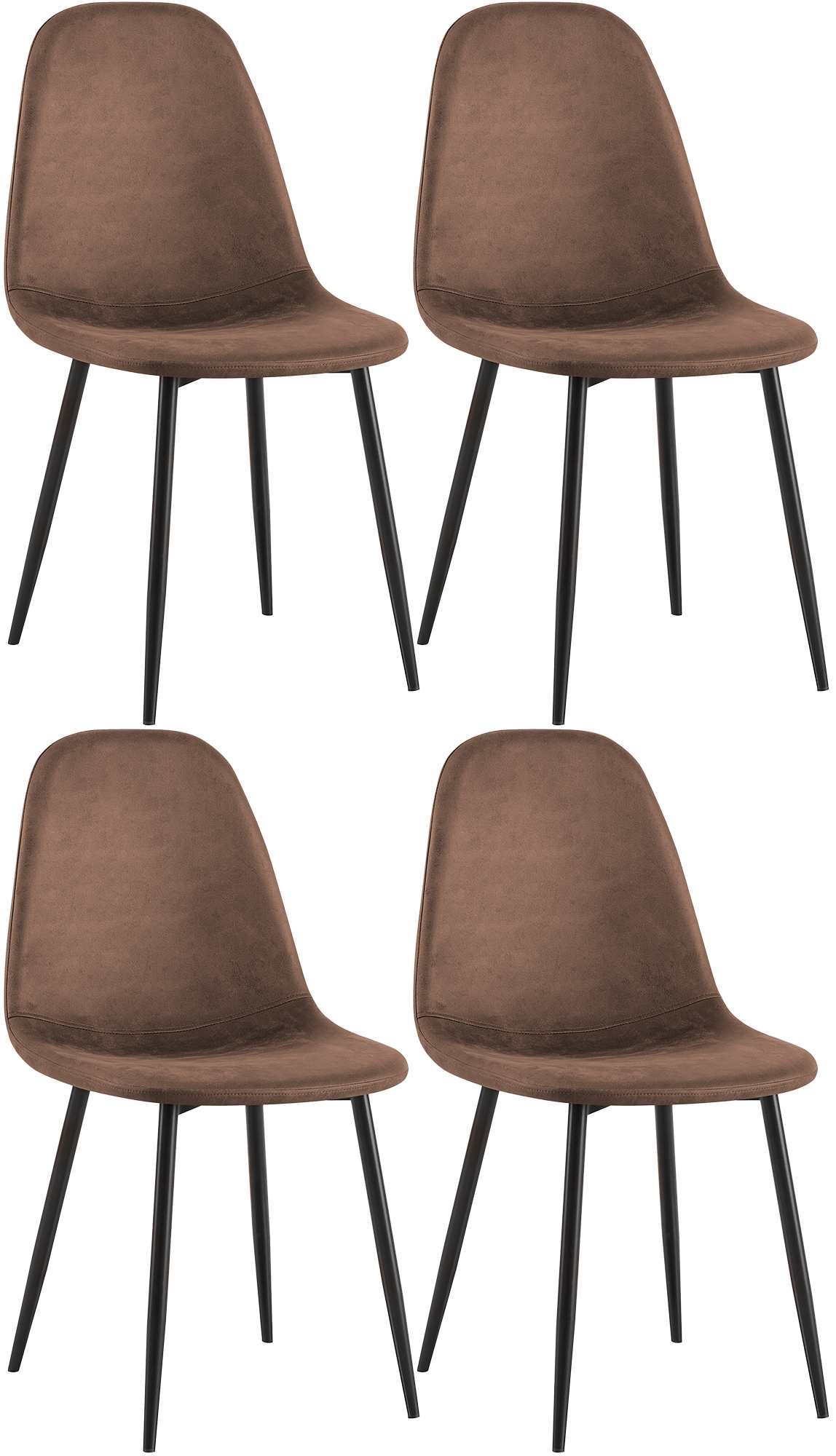 4er Set Esszimmerstühle Napier Kunstleder, braun