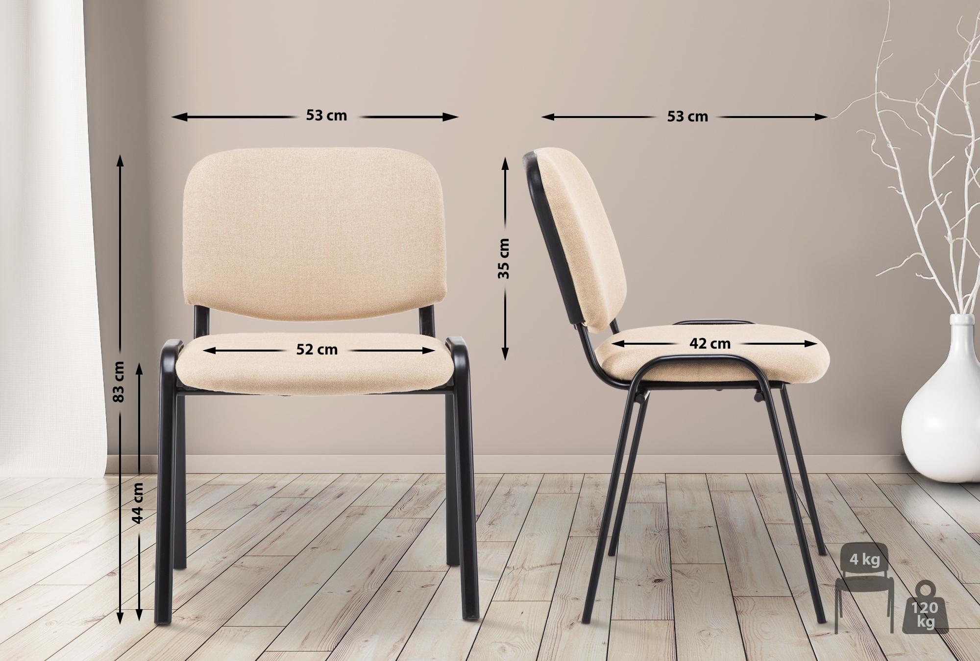 Besucherstuhl Ken V2 Stoff, creme