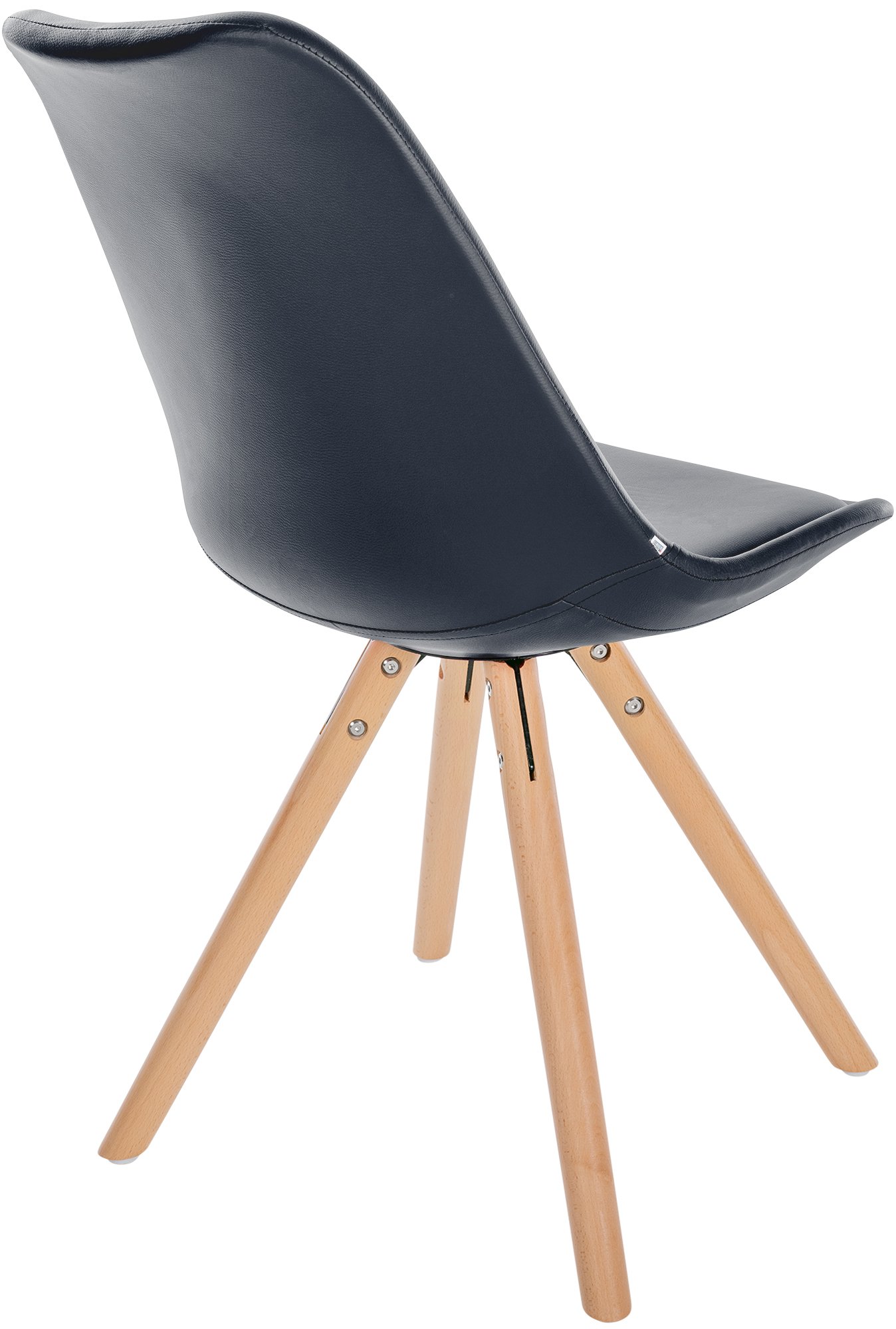 Stuhl Sofia Kunstleder Rund, schwarz