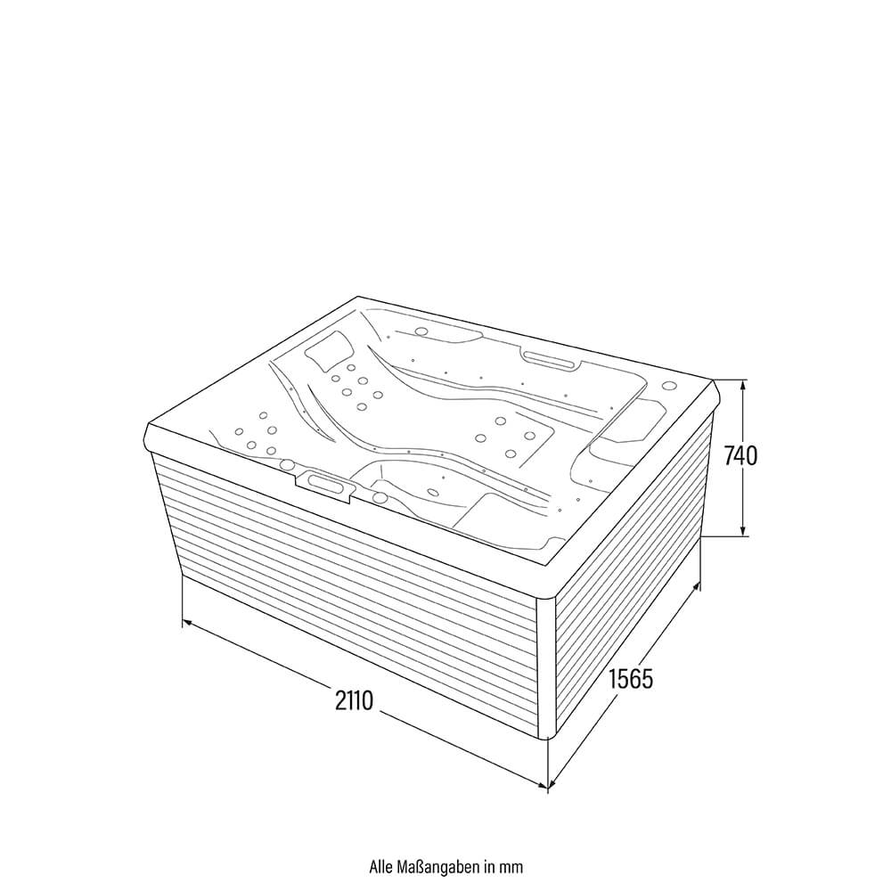 Outdoor Whirlpool STREAM PURE 211 x 156 cm für 3 Personen