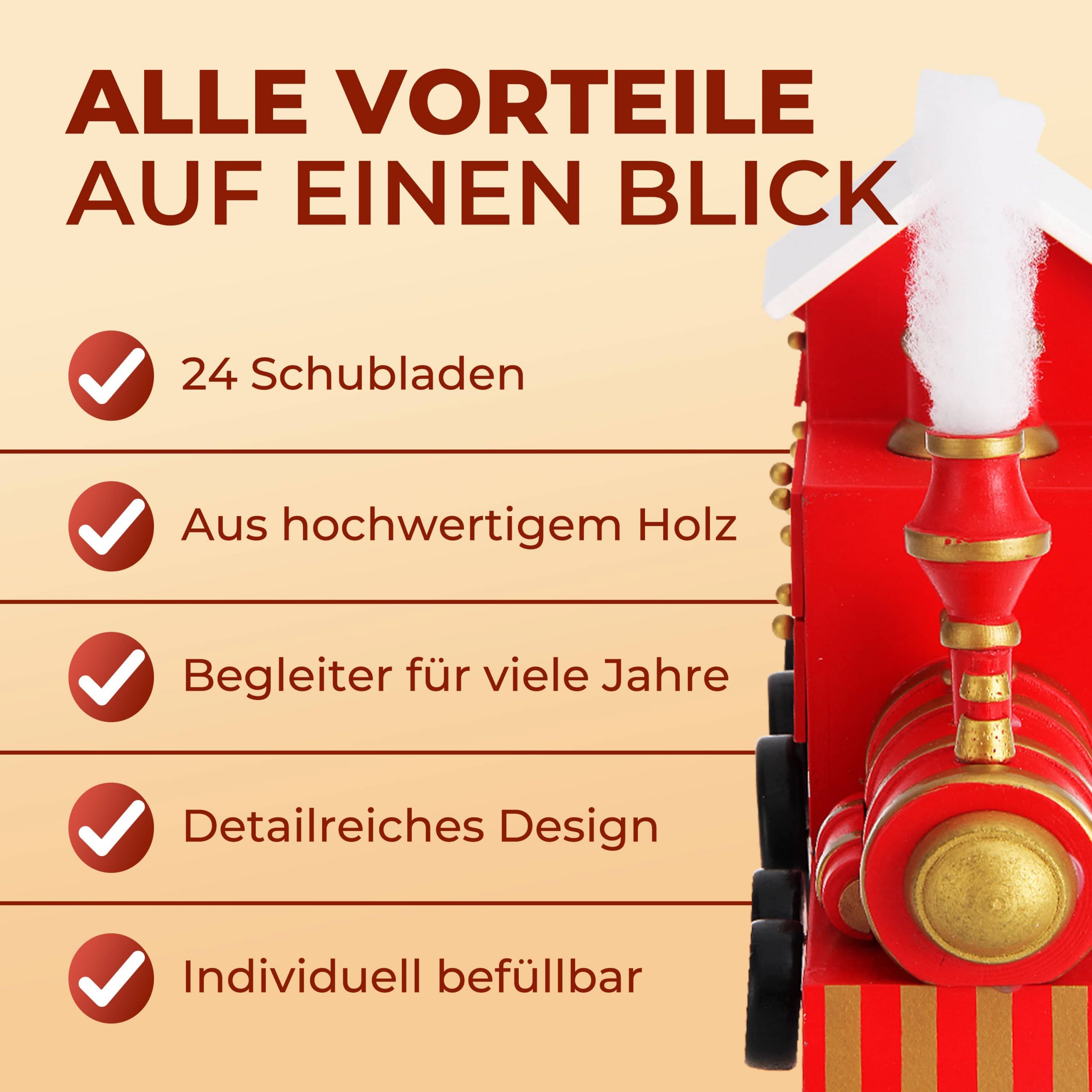 Adventskalender Lokomotive Rot