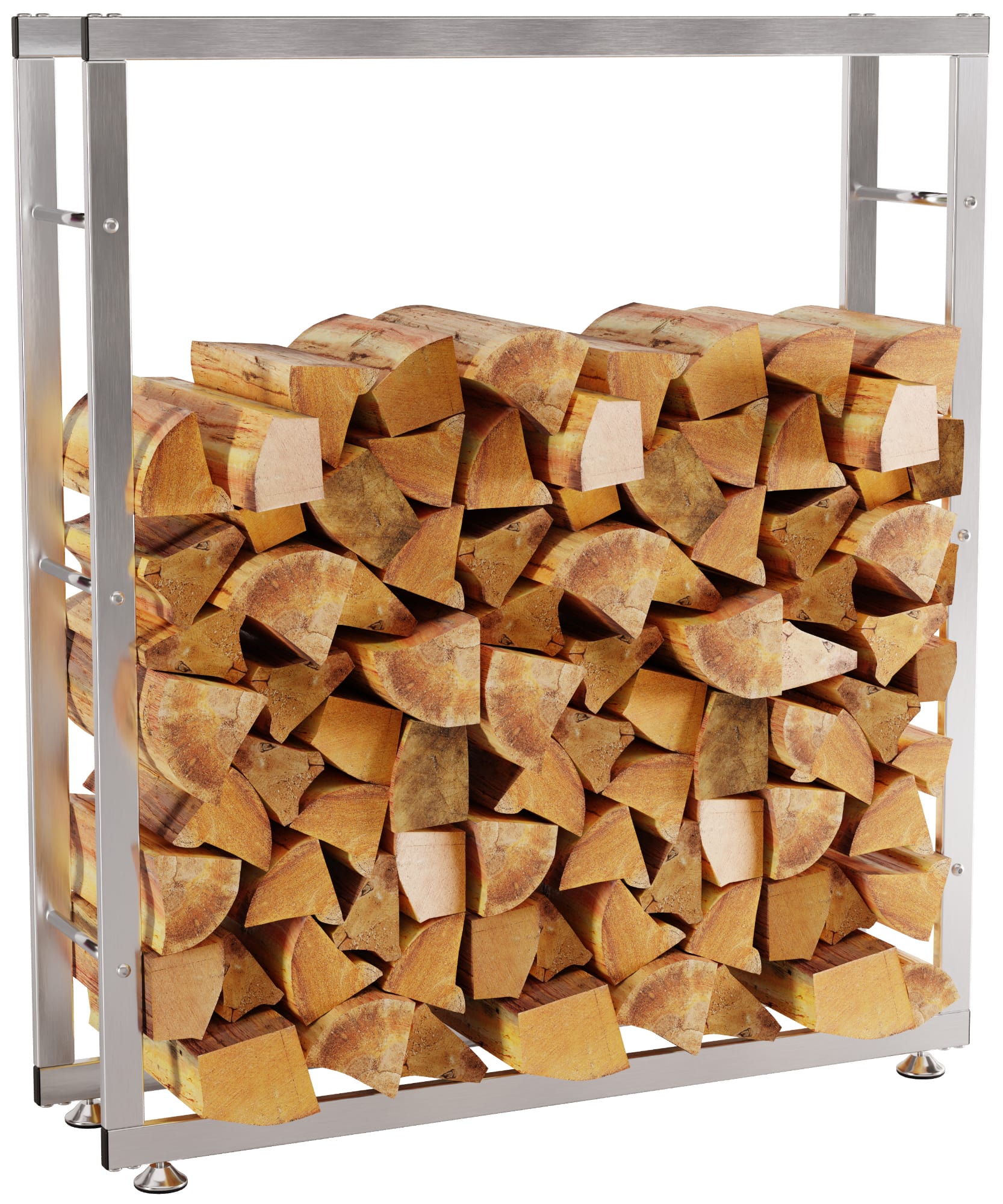 Kaminholzständer Keri V2 25x100x125 cm, edelstahl