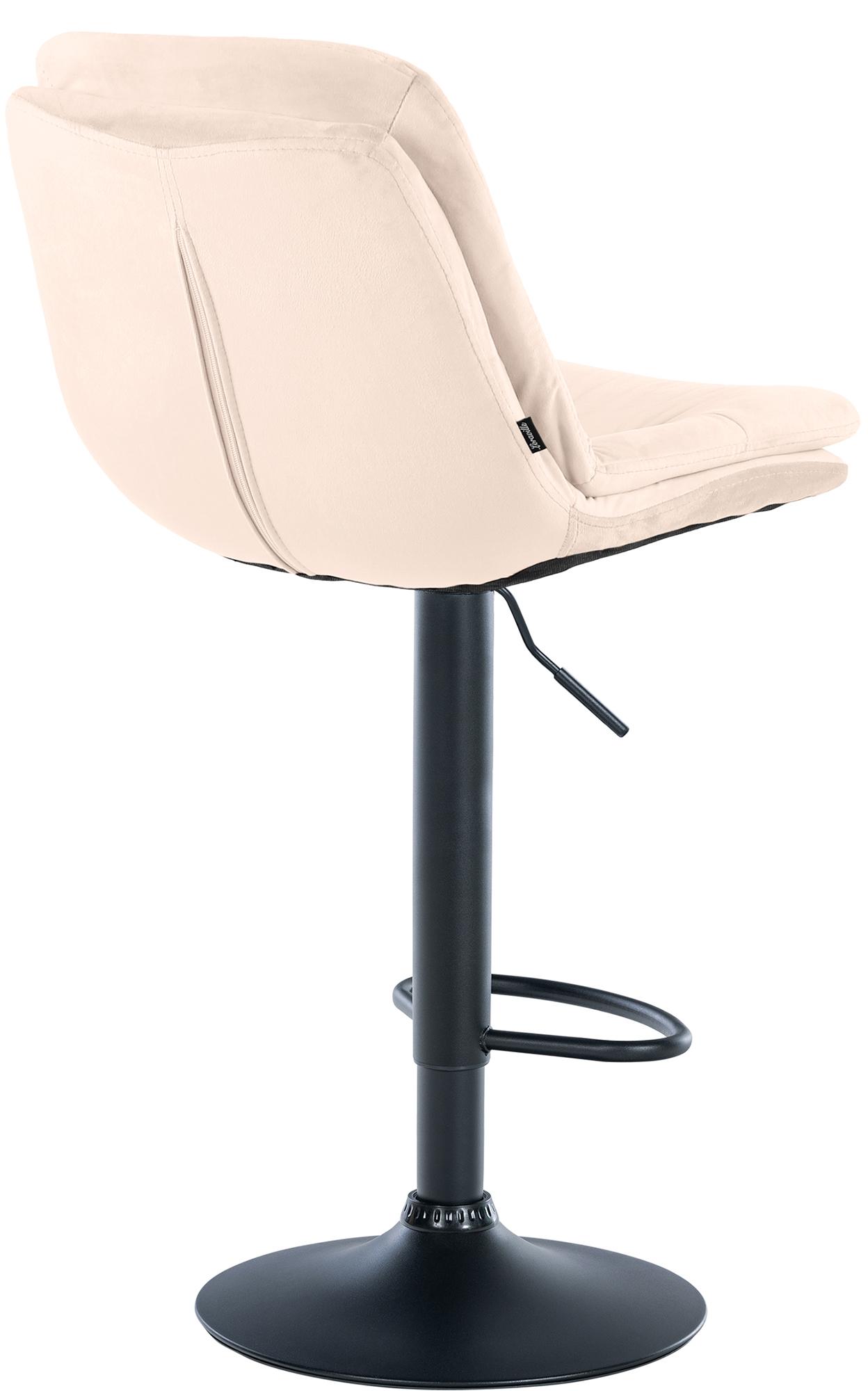 Barhocker Laurel Samt schwarz, creme