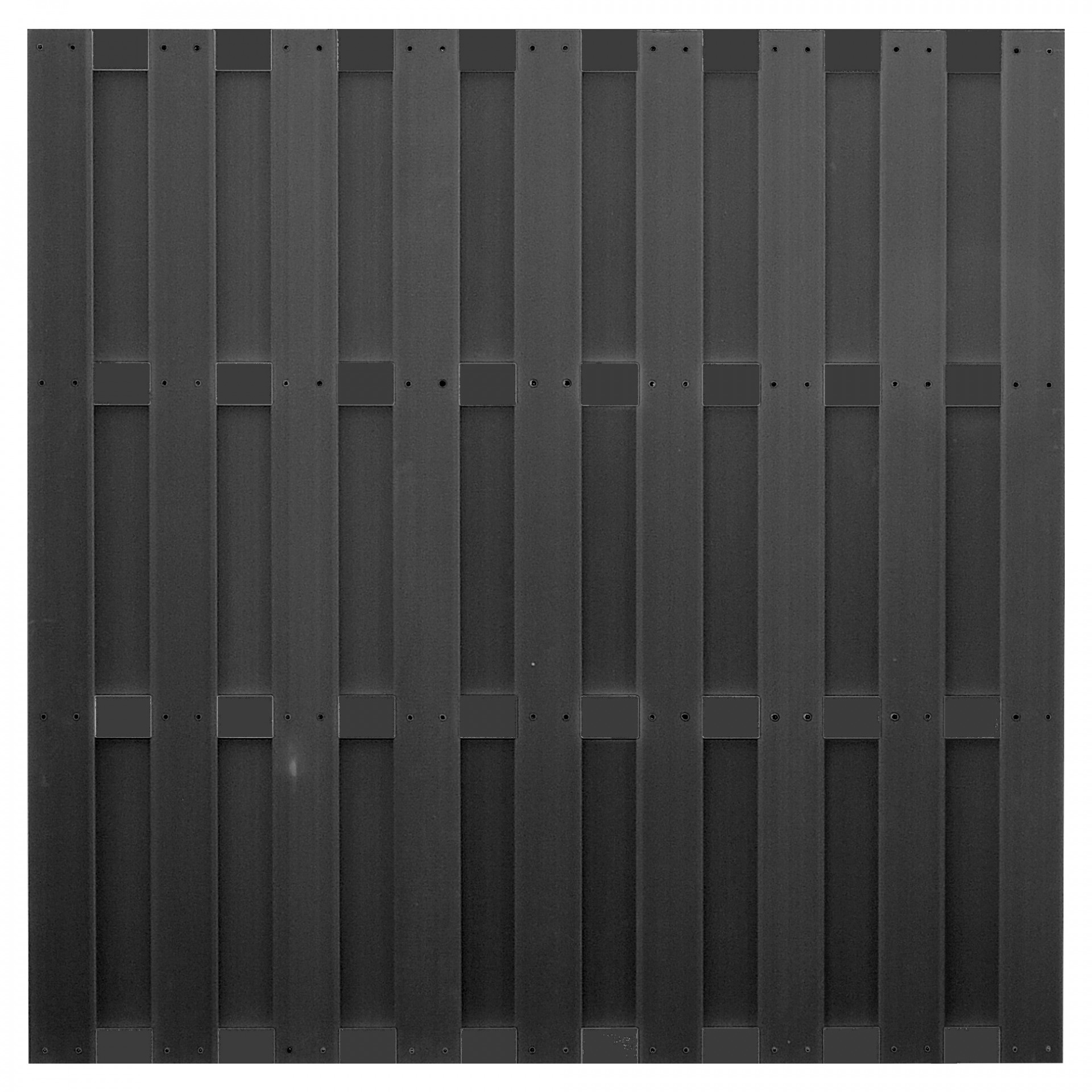 EMDEN-Serie ANTHRAZIT, 180 x 180 cm, WPC-Bretterzaun, 4 Querriegel ALU anthrazit