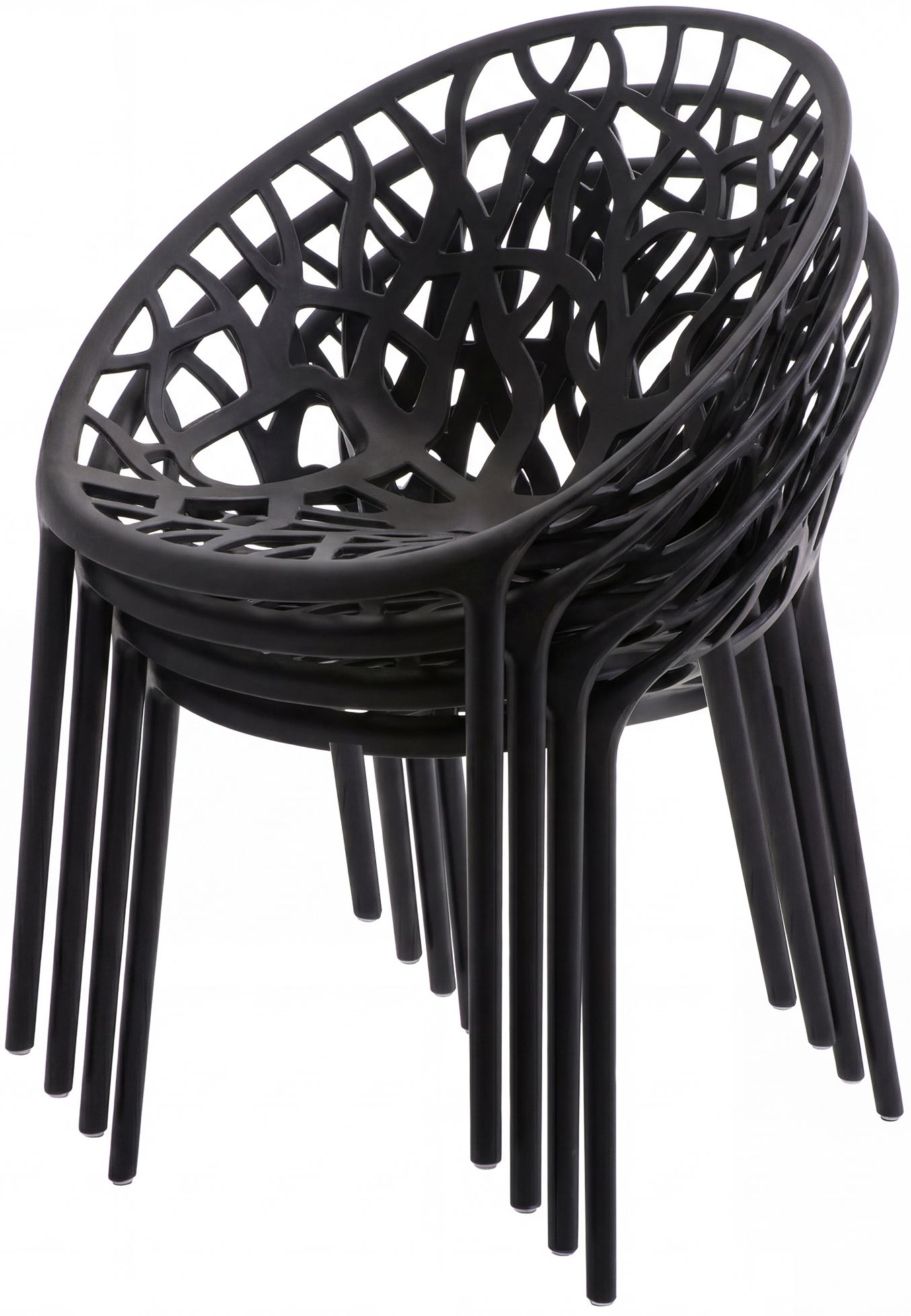Gartenmöbel-Set Neriva mit 4 Stühlen, schwarz