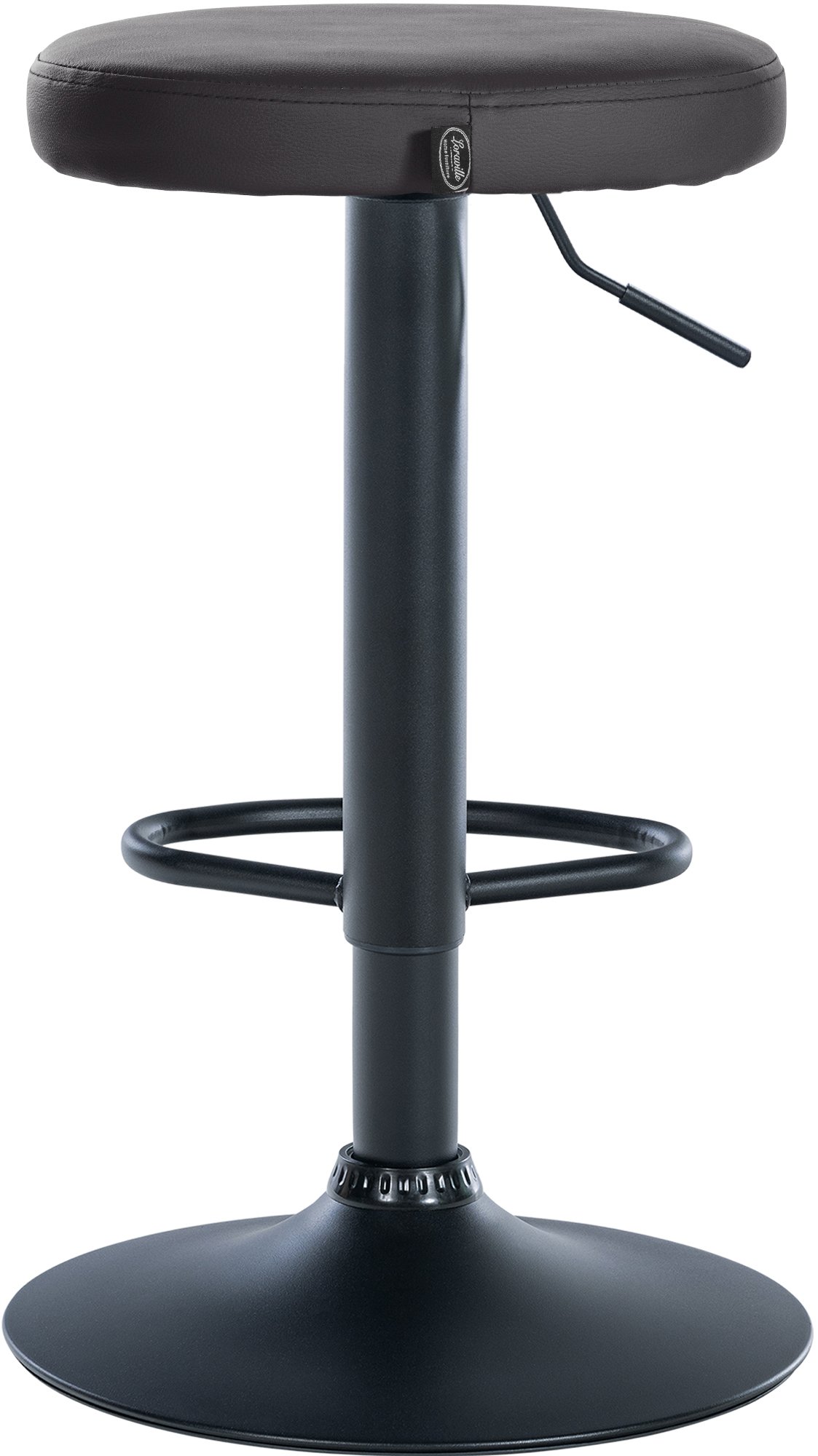 2er Set Barhocker Ponte Kunstleder schwarz, schwarz