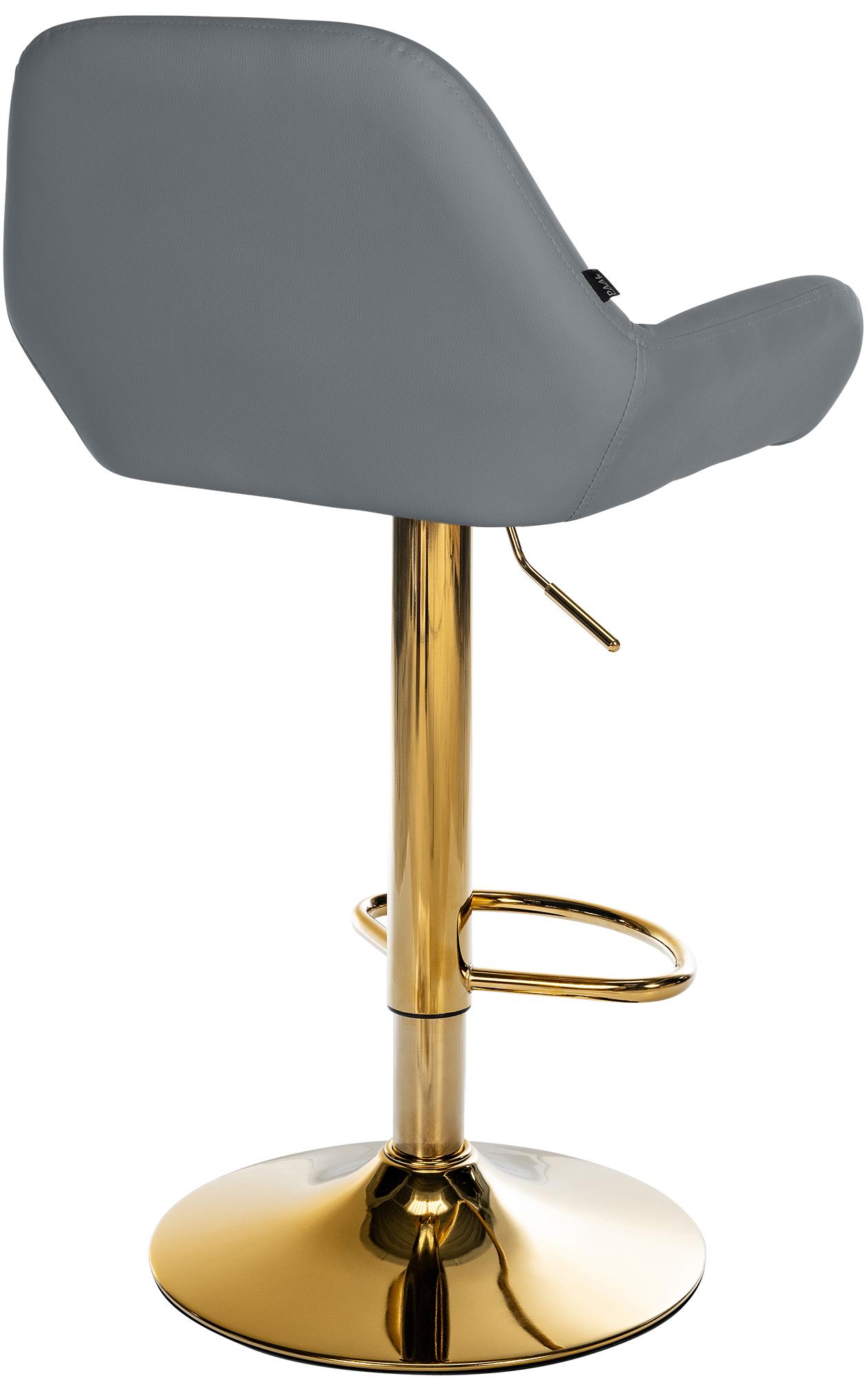2er Set Barhocker Braga Gold Kunstleder, grau