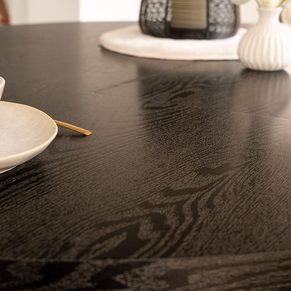 Esstisch Rund Ausziehbar AVENTURA inkl. Sternfuß - 120-160 x 120 cm Dark Oak