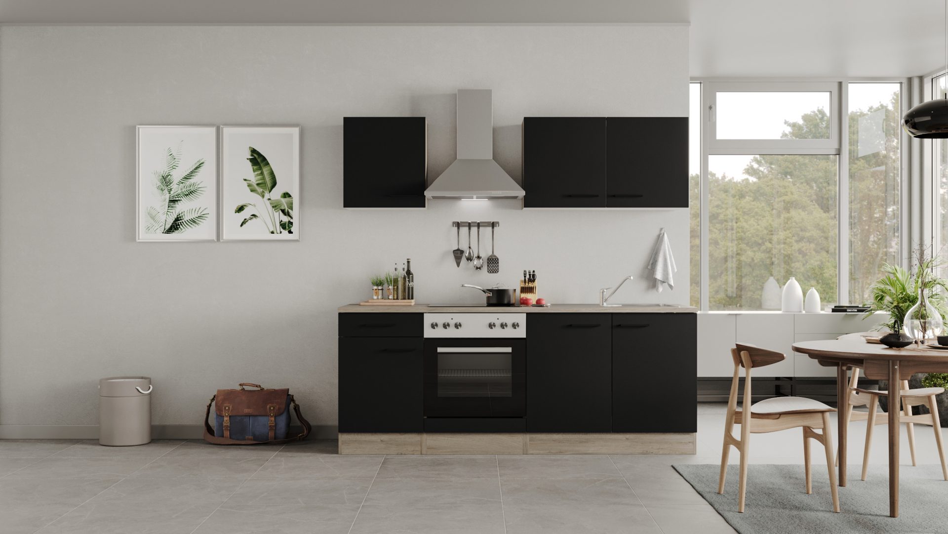 Küchenzeile Capri 210 cm mit E-Geräten