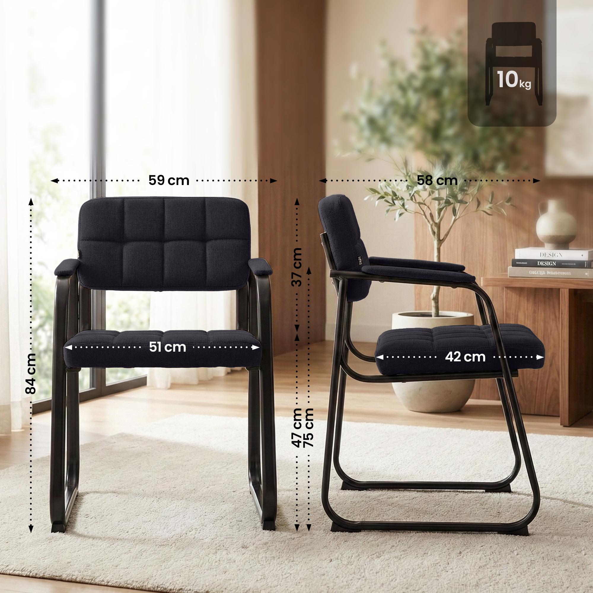 Besucherstuhl Canada B Stoff, schwarz
