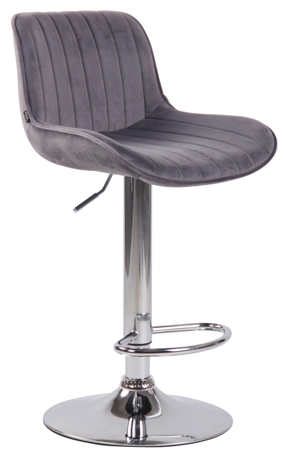 Barhocker Lentini Samt chrom, dunkelgrau