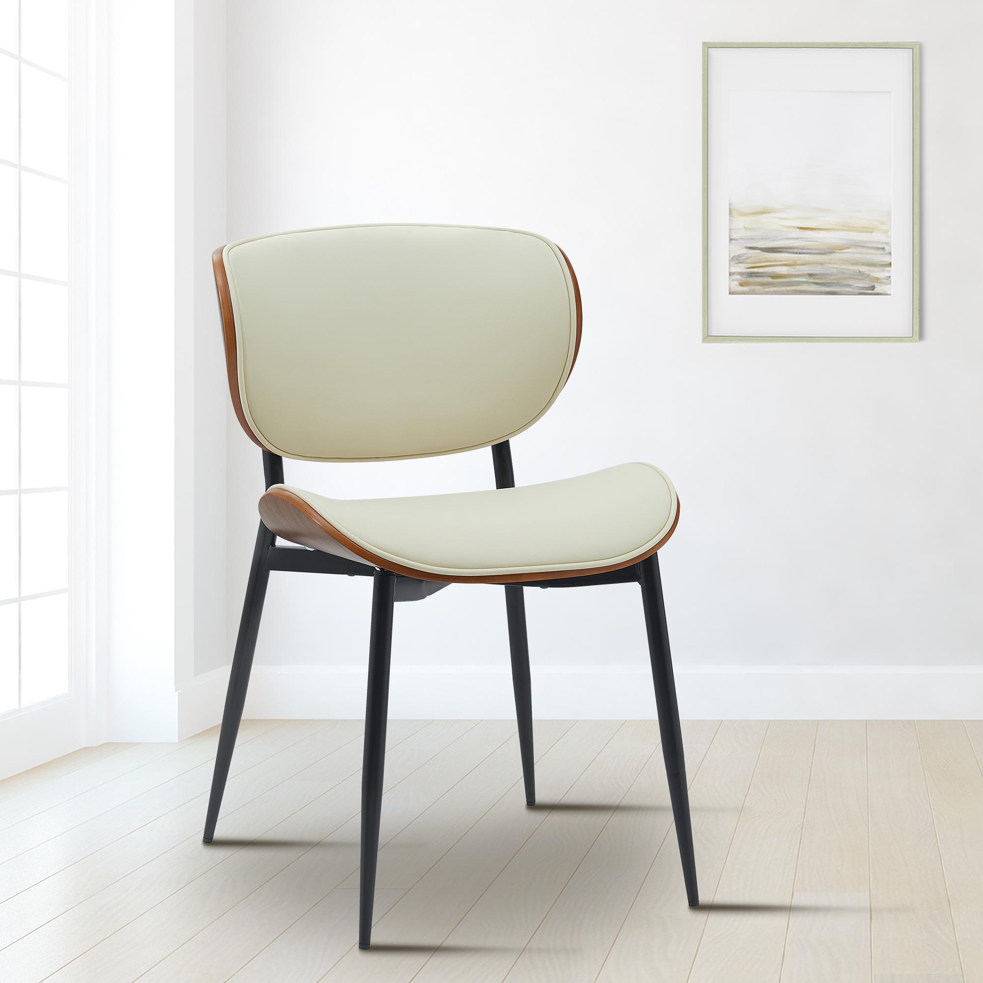 Besucherstuhl Enid Kunstleder, walnuss/creme