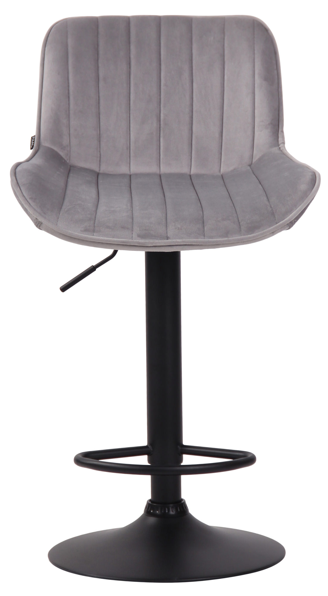 Barhocker Lentini Samt schwarz, grau