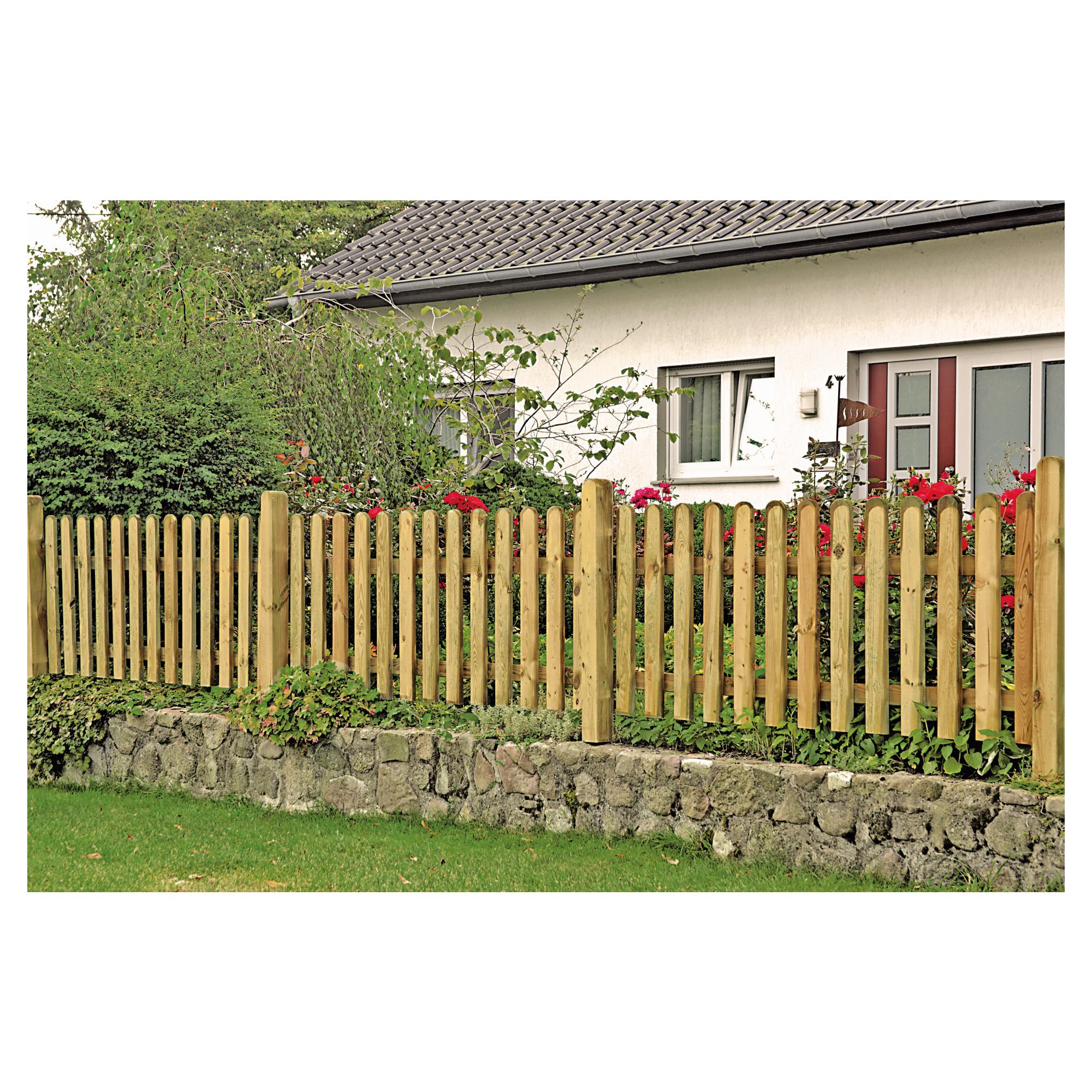 HEIKO-Gartenzaun gerade 200 x 80 cm, Latten 20/90 mm, glatt, kdi grün, Riegel 25/70 mm