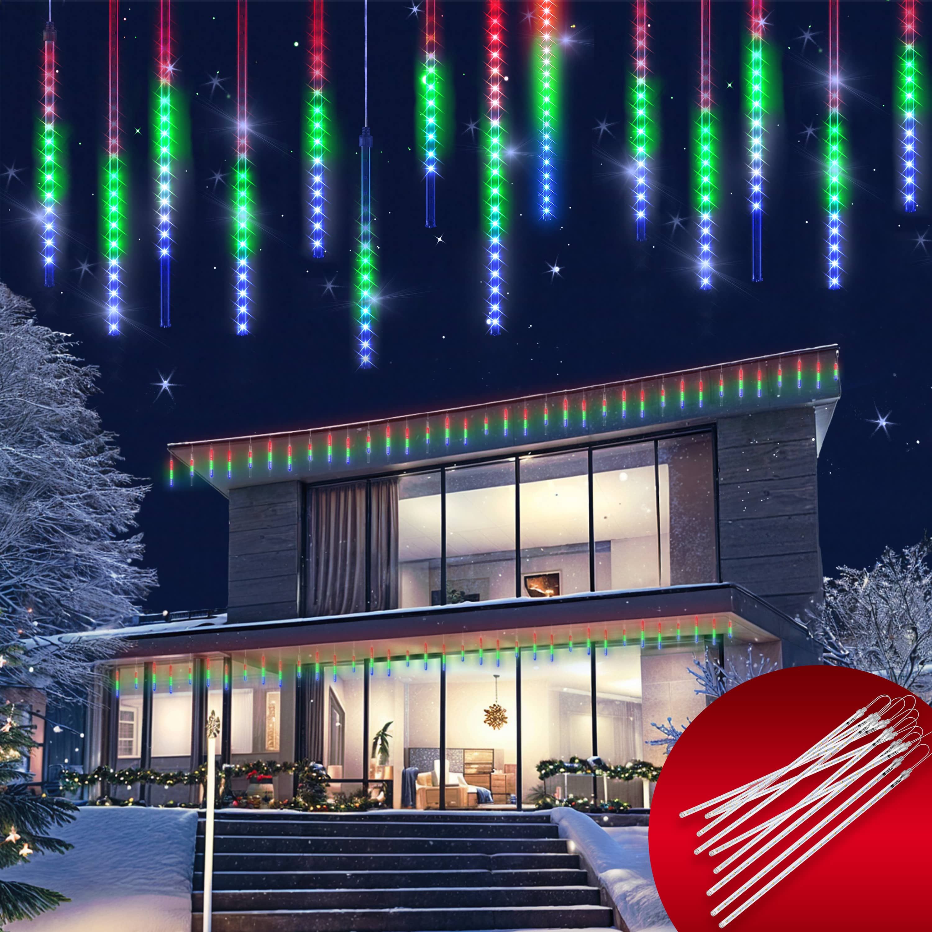 Lichterkette Weihnachten Diamantenregen Bunt
