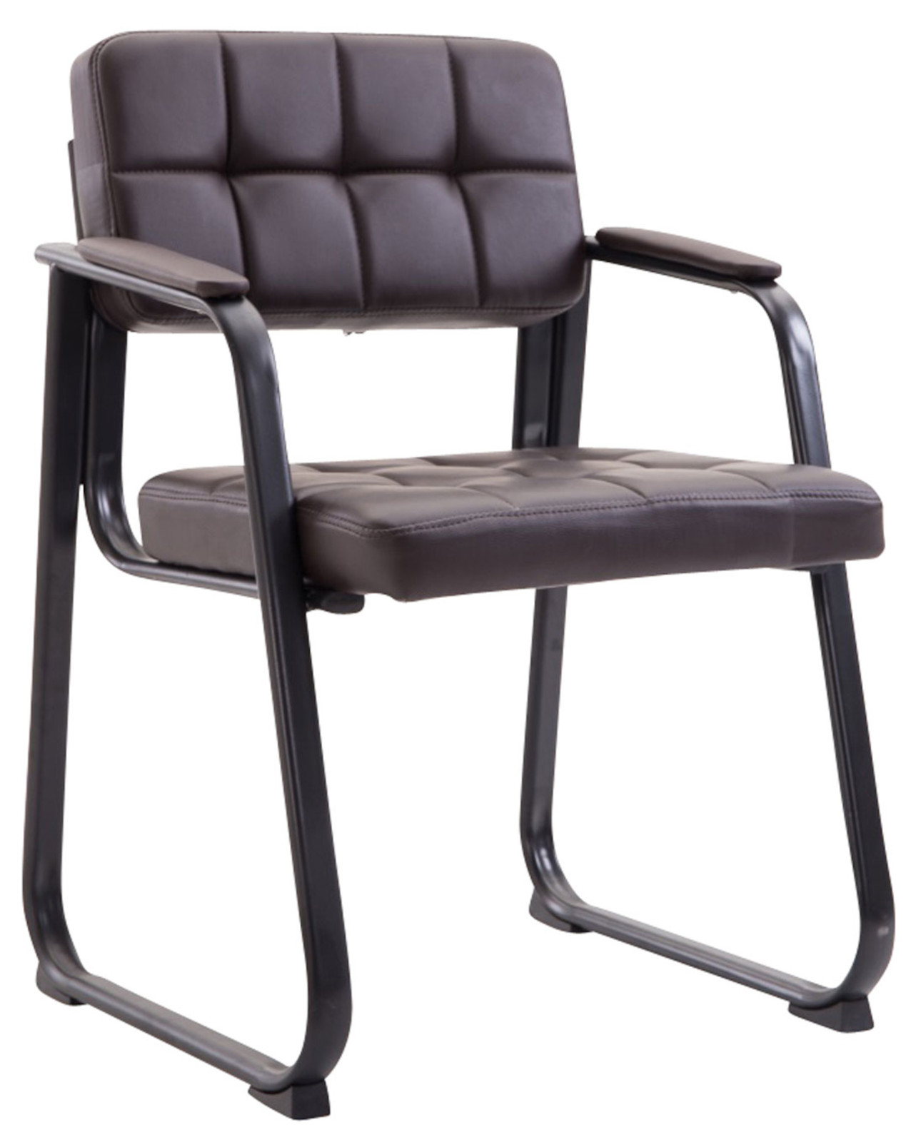2er Set Besucherstühle Canada B Kunstleder, braun