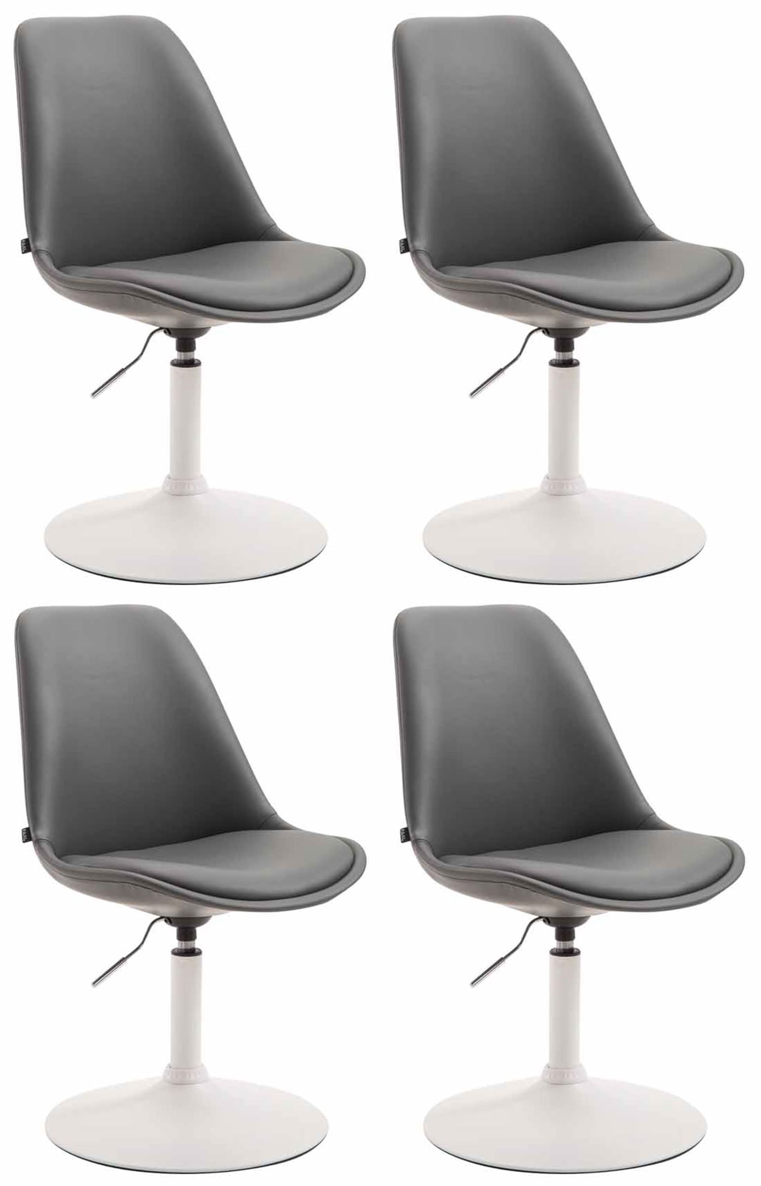 4er Set Esszimmerstühle Maverick W Kunstleder, grau