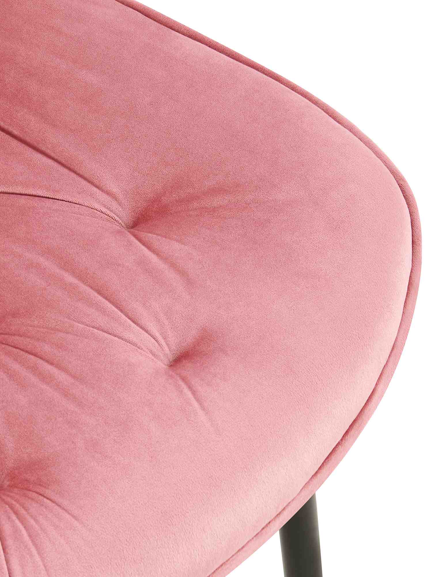 2er Set Esszimmerstuhl Wallace Samt, rosa