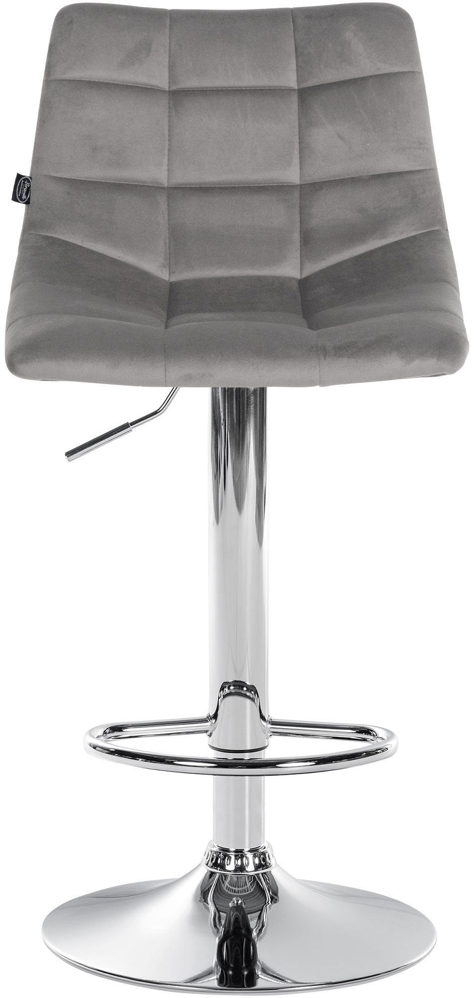 2er Set Barhocker Jerry Samt chrom, grau