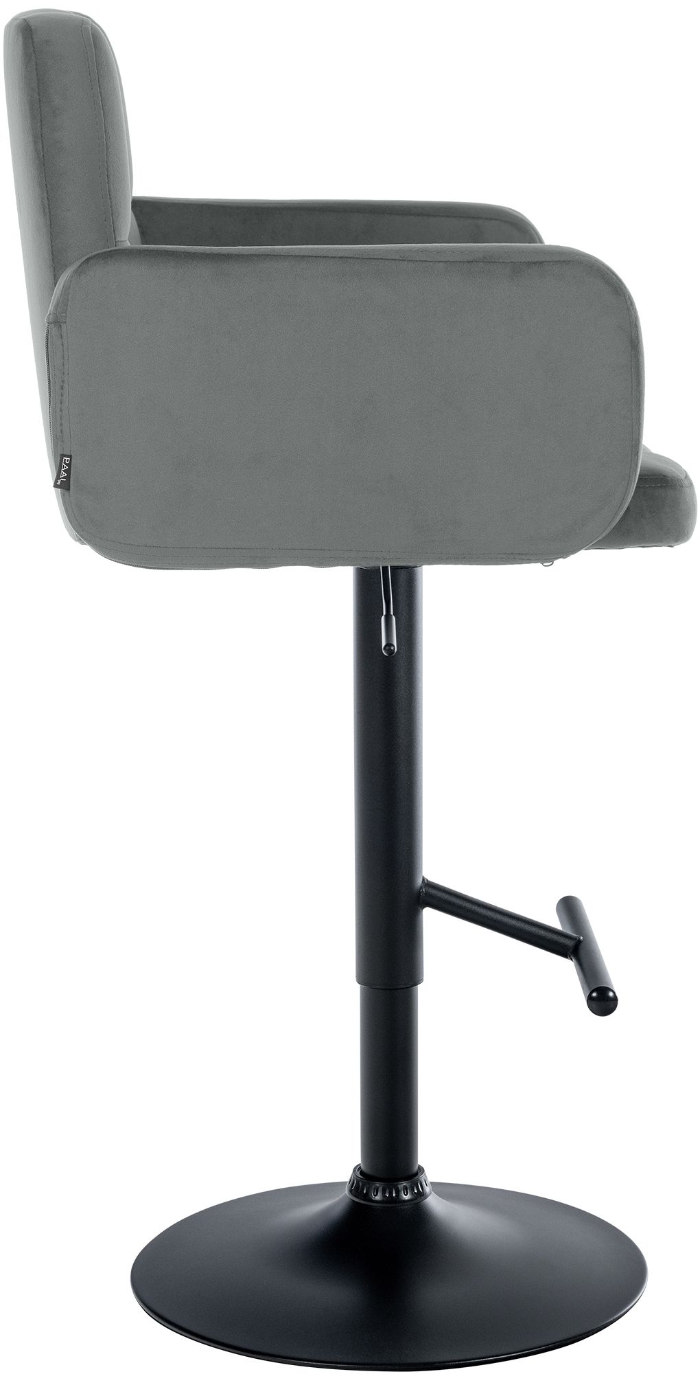 Barhocker Los Angeles Samt schwarz, grau