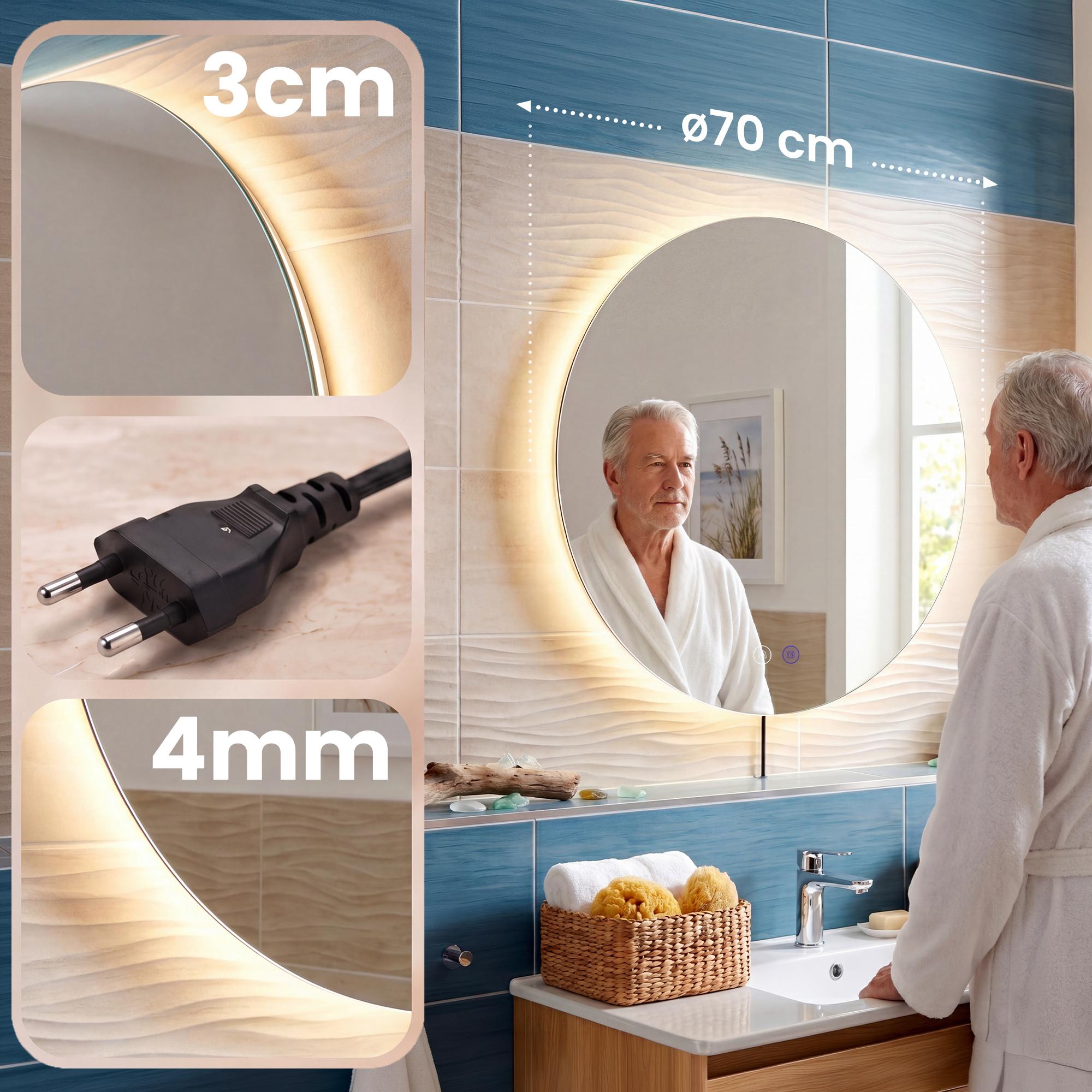 Badspiegel Vendula 70 cm, klarglas