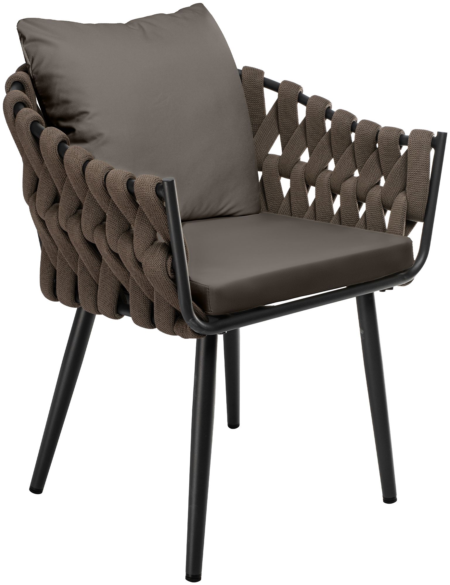 Gartenstuhl Naxos Taupe mit Sitzkissen, grau