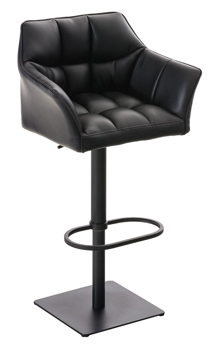2er Set Barhocker Damaso Kunstleder schwarz, schwarz