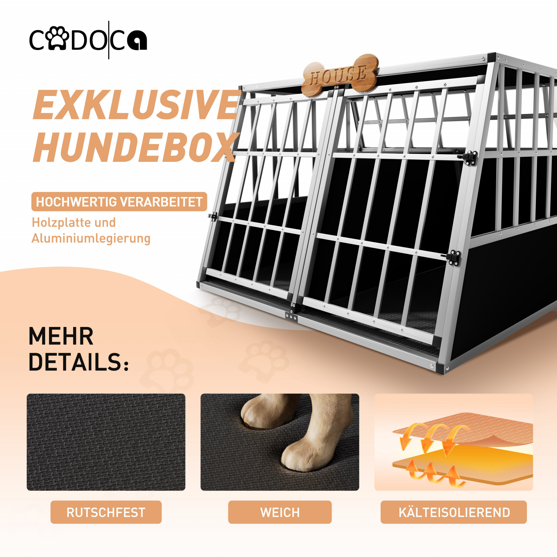 Hundetransportbox XXL 97x90x70cm Alu