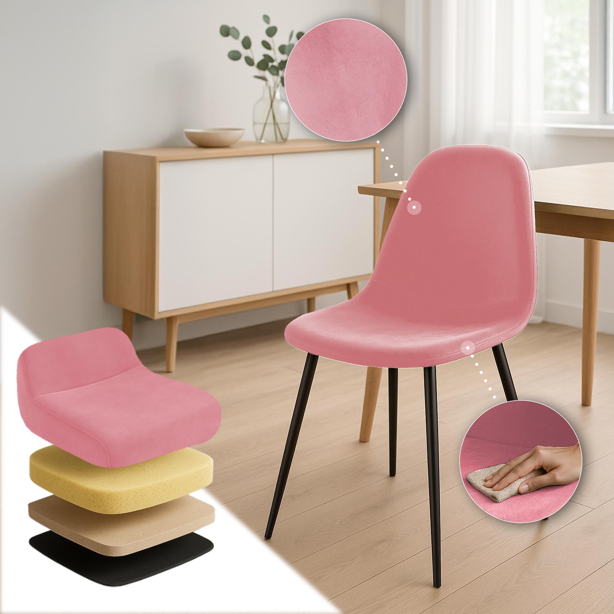 Esszimmerstuhl Napier Samt, pink