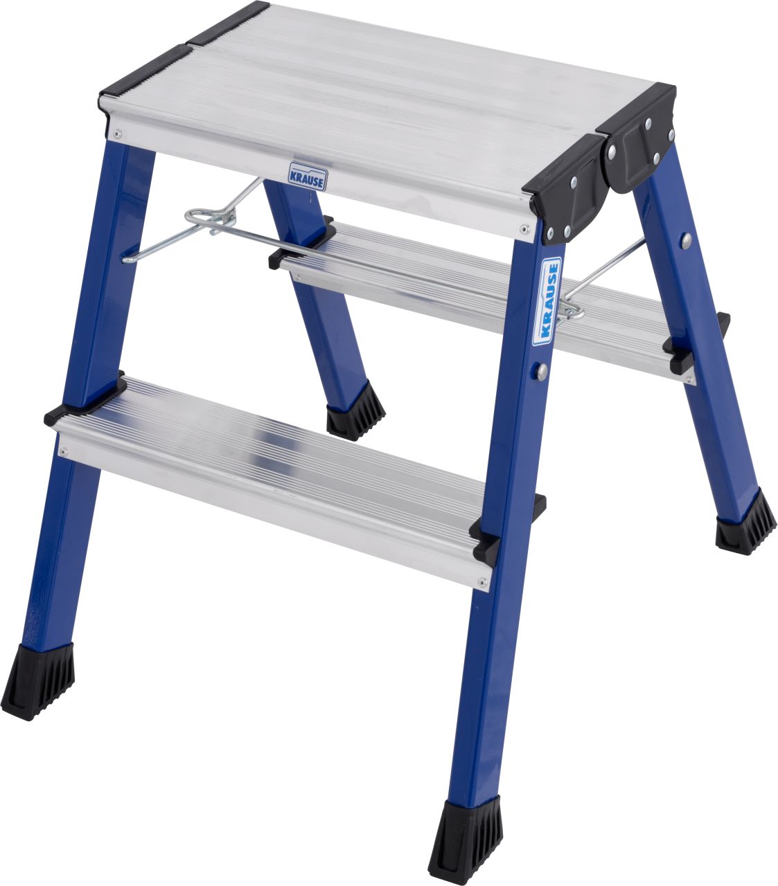 MONTO Doppel-Klapptritt Rolly, blau, 2x2 Stufen