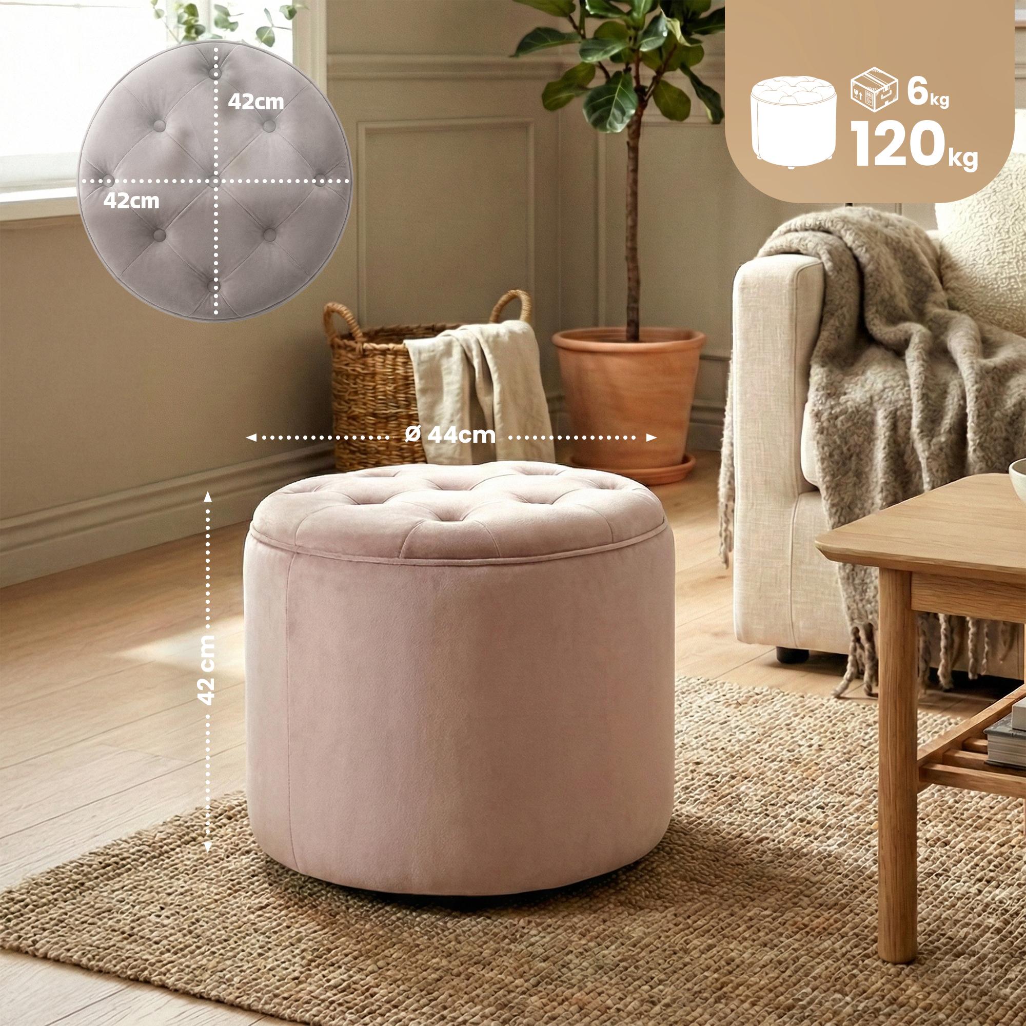 Sitzhocker Pantin Samt, rosa