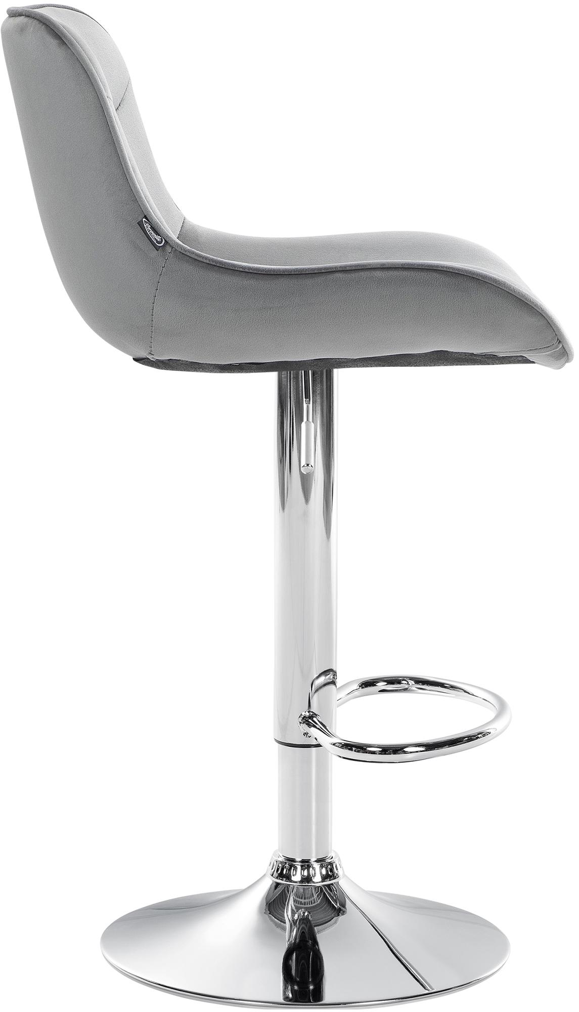 2er Set Barhocker Vonore Samt chrom, grau