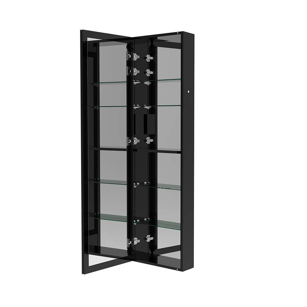LED-Spiegelschrank OSMO Schwarz - 50 x 160 cm