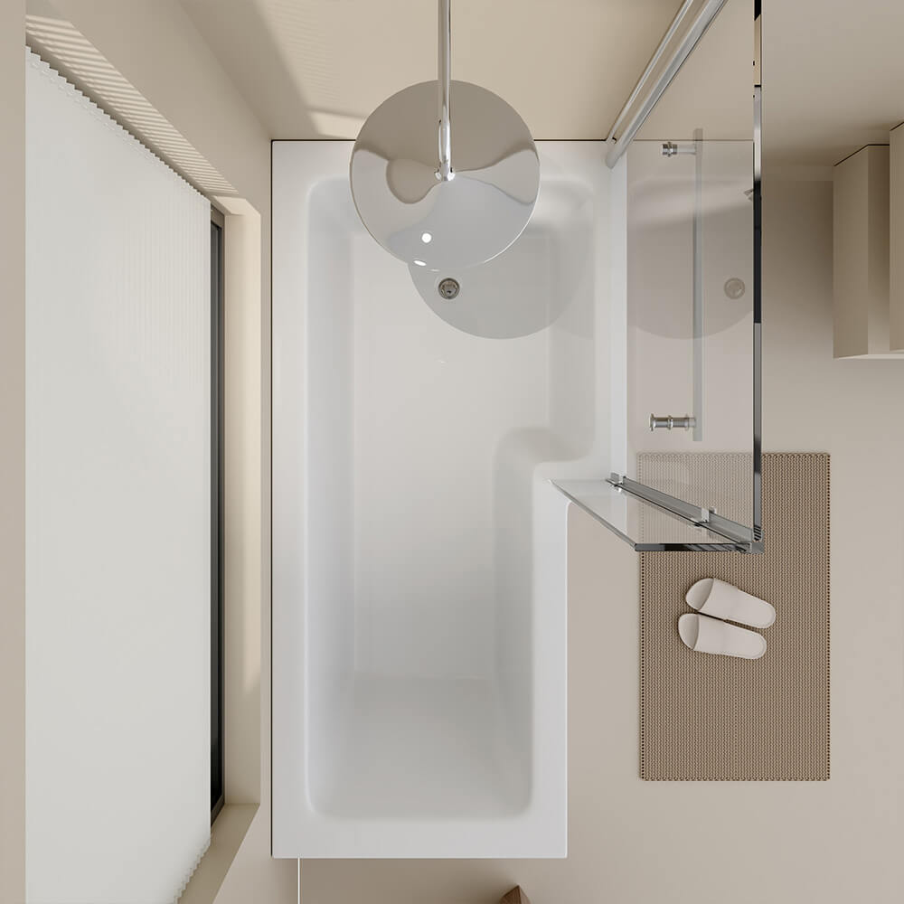 Duschbadewanne ELARA - 170 x 85 cm Links