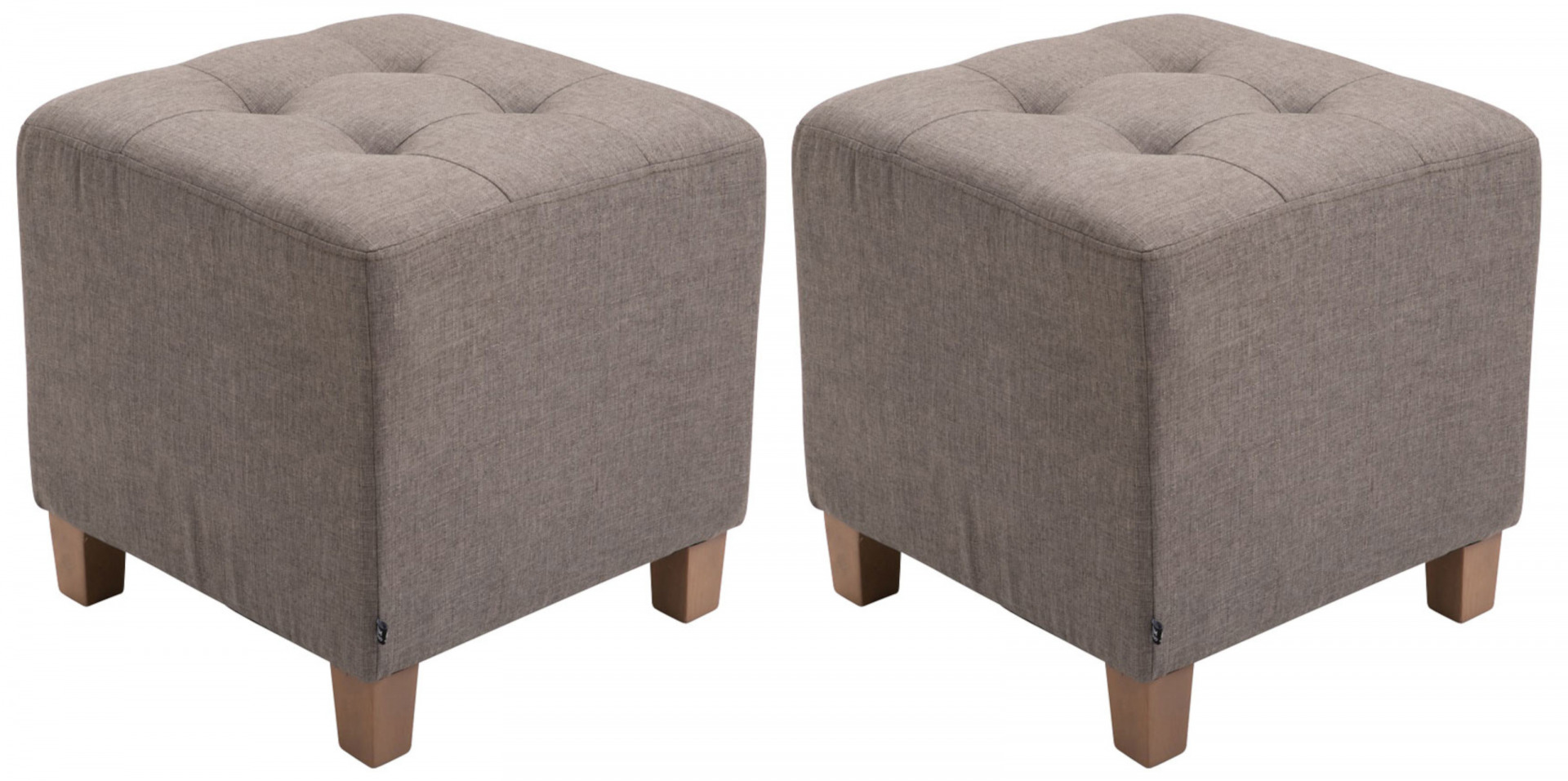 2er Set Sitzhocker Pharao, antik-hell, taupe