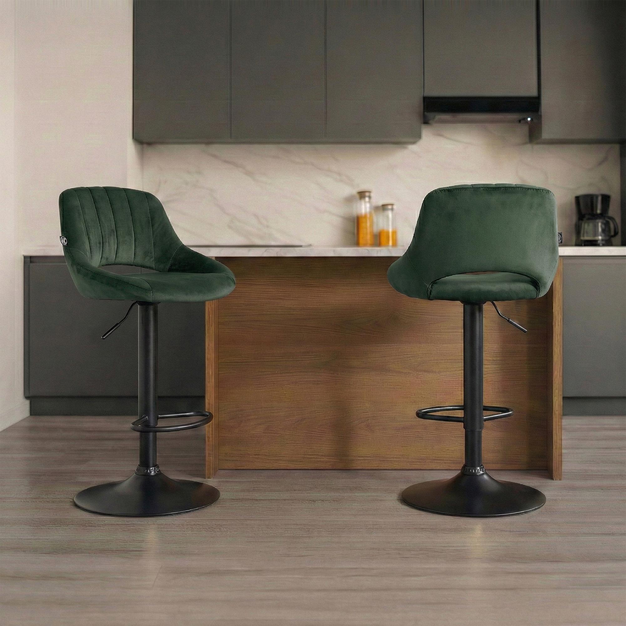 2er Set Barhocker Milet Samt B, grün