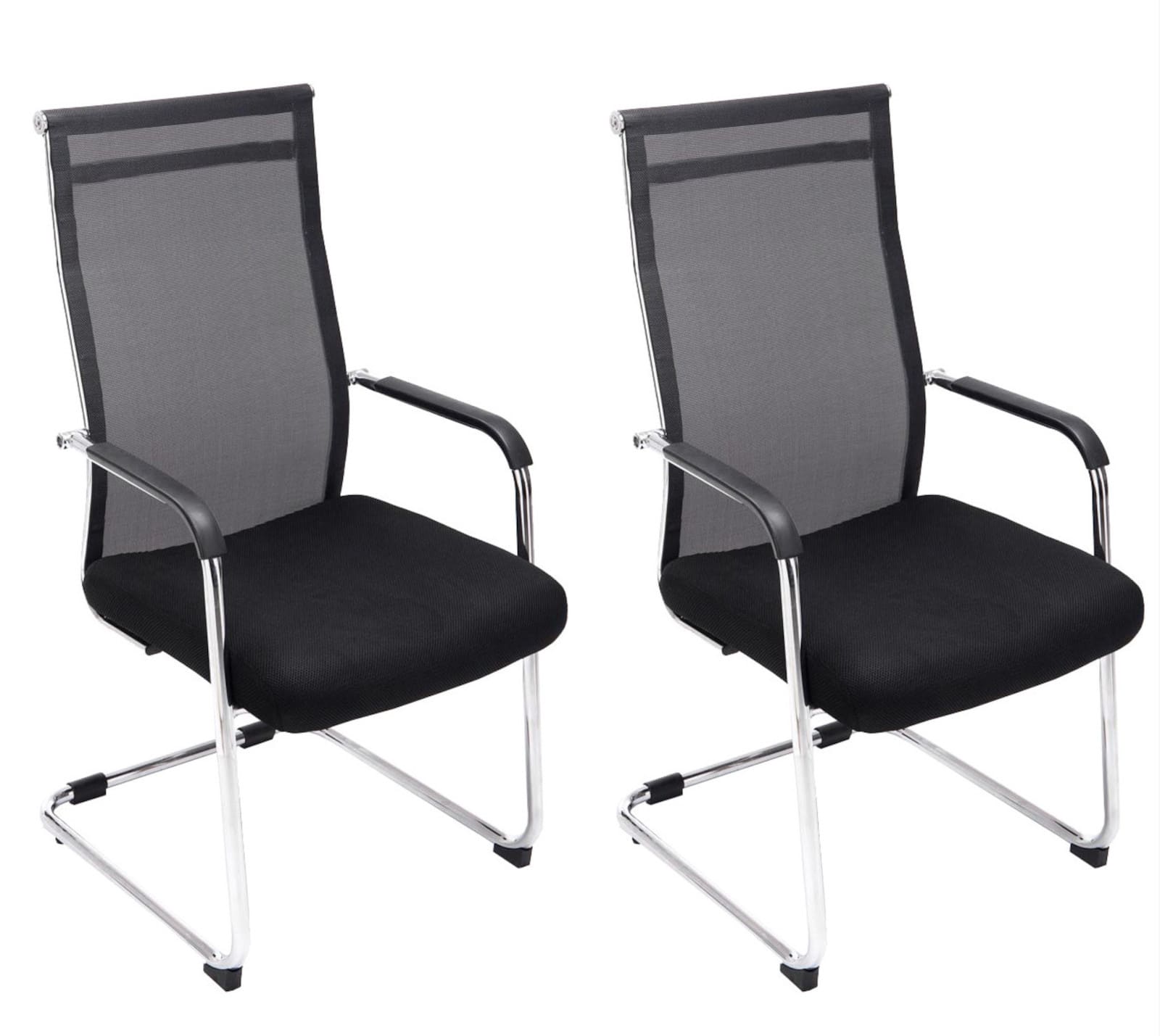 2er Set Besucherstühle Brenda, schwarz