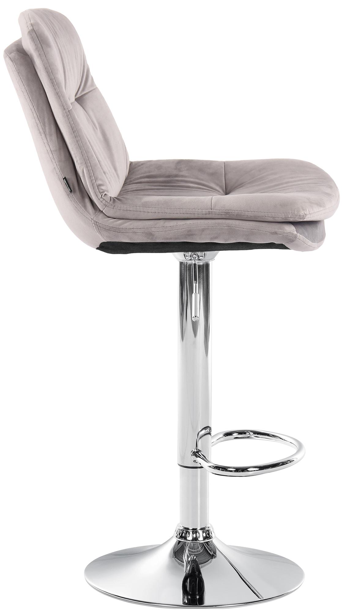 Barhocker Laurel Samt chrom, grau